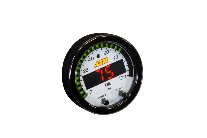 AEM X Series 0-100psi Pressure Gauge Kit - High Accuracy, Durable Performance for Automotive, Industrial & Hydraulic Systems