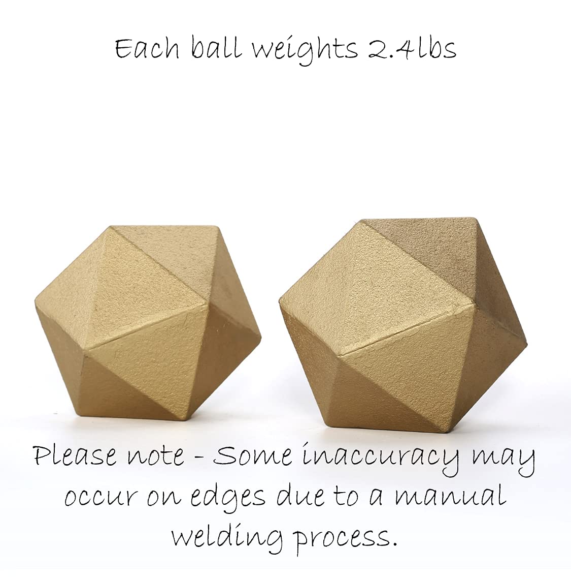 Modern Geometric Gold Bookends Set of 2 - Decorative Cast Iron Ball Shaped Book Holders for Office Desk, Bookshelf & Home Decor - Perfect for Organizing Books in Home Office, Living Room or Study Space