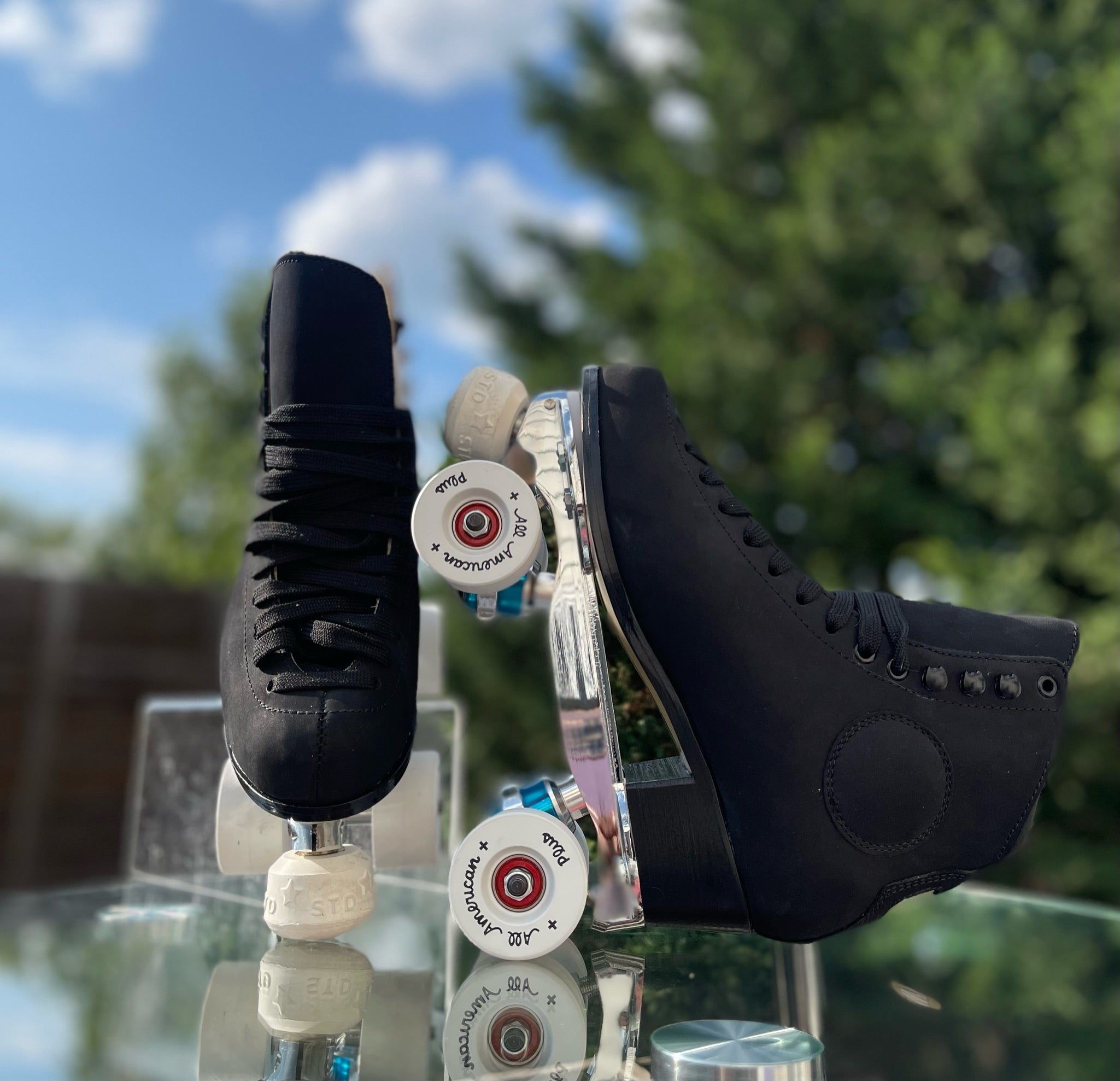 WIFA Street XTREME Blackout Roller Skates with Elyo Plate & All American Plus Wheels - Perfect for Urban Skating, Outdoor Rinks, and Roller Derby Training