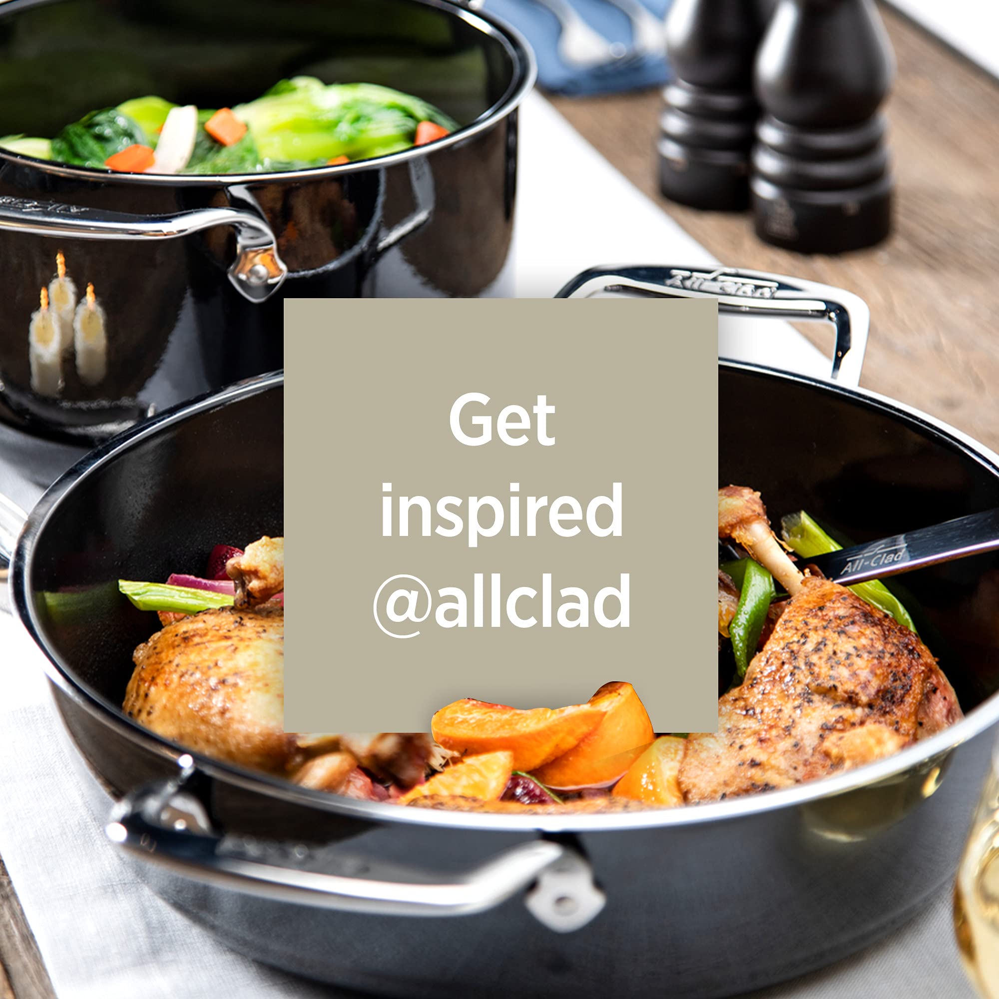 All-Clad FusionTec Ceramic Nonstick Fry Pan 9.5 Inch - Induction Compatible, Oven & Broiler Safe up to 500°F - Premium Cookware Set for Healthy Cooking - Perfect for Searing, Frying & Sauteing in Modern Kitchens