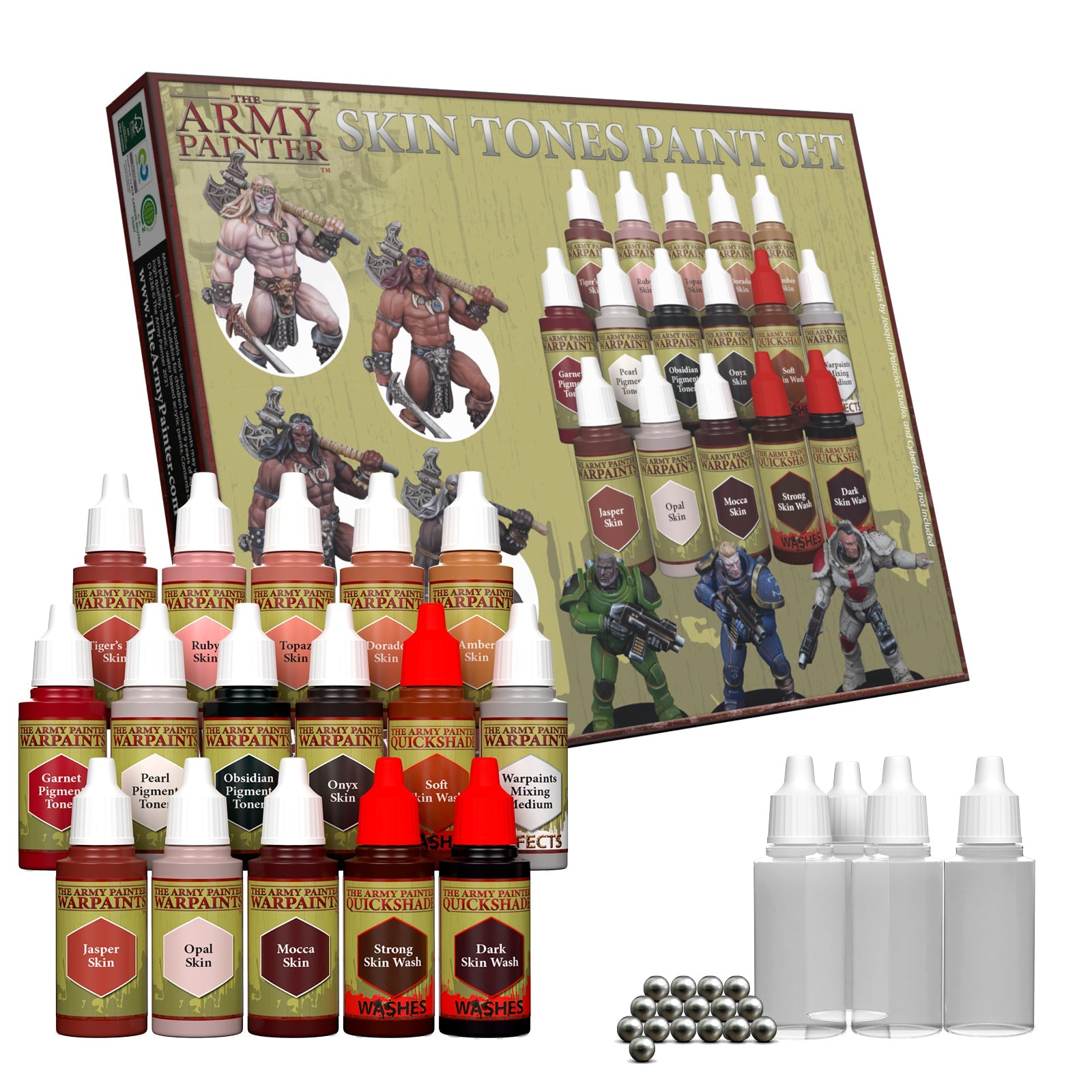 Warpaints: Skin Tones Paint Set - Professional Acrylic Paint for Miniatures & Models - Perfect for Warhammer, D&D, and Tabletop Gaming