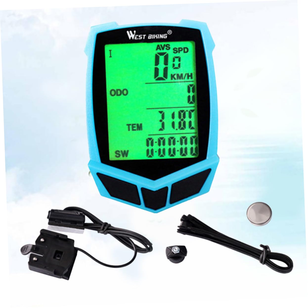Sosoport 20 Bike Computer - Wireless Cycling Speedometer & Odometer with LCD Display for Road & Mountain Bikes - Track Speed, Distance & Time for Training & Outdoor Adventures