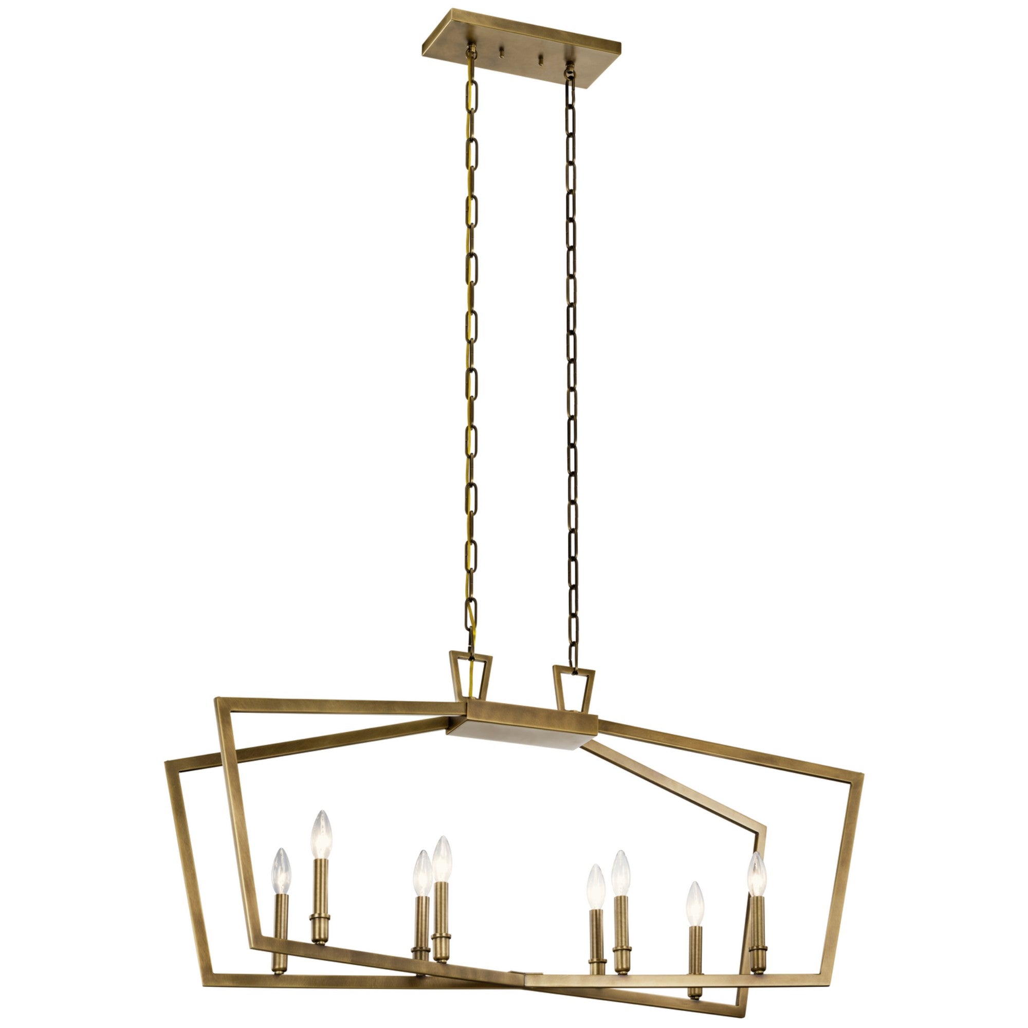 Abbotswell 42 Inch 8-Light Chandelier with Natural Brass Finish - Elegant Dining Room Lighting Fixture for Modern Farmhouse or Traditional Decor