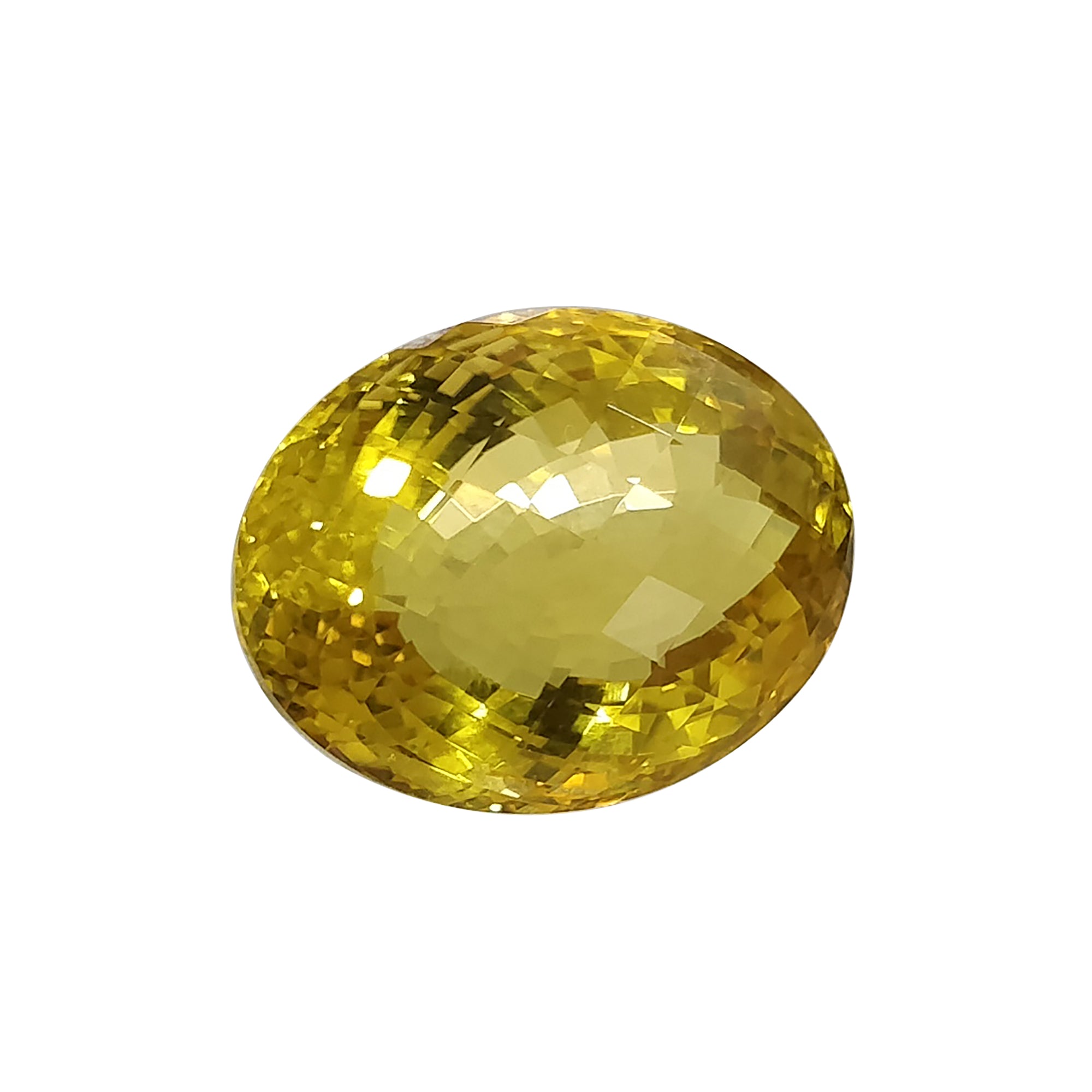 Natural Untreated Yellow Citrine Gemstone - 37.20cts Oval Checker Cut (24x18.5mm) for Jewelry Making, Engagement Rings & Healing Crystal Collections
