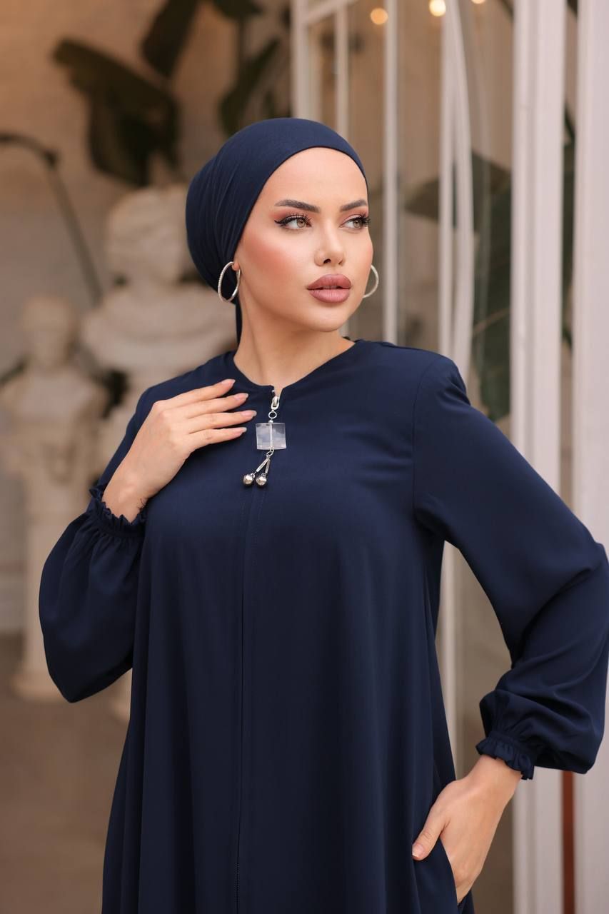 Halah Zipper Front Abaya for Women - 8 Stylish Colors | Modest Islamic Dress for Prayer, Eid & Special Occasions