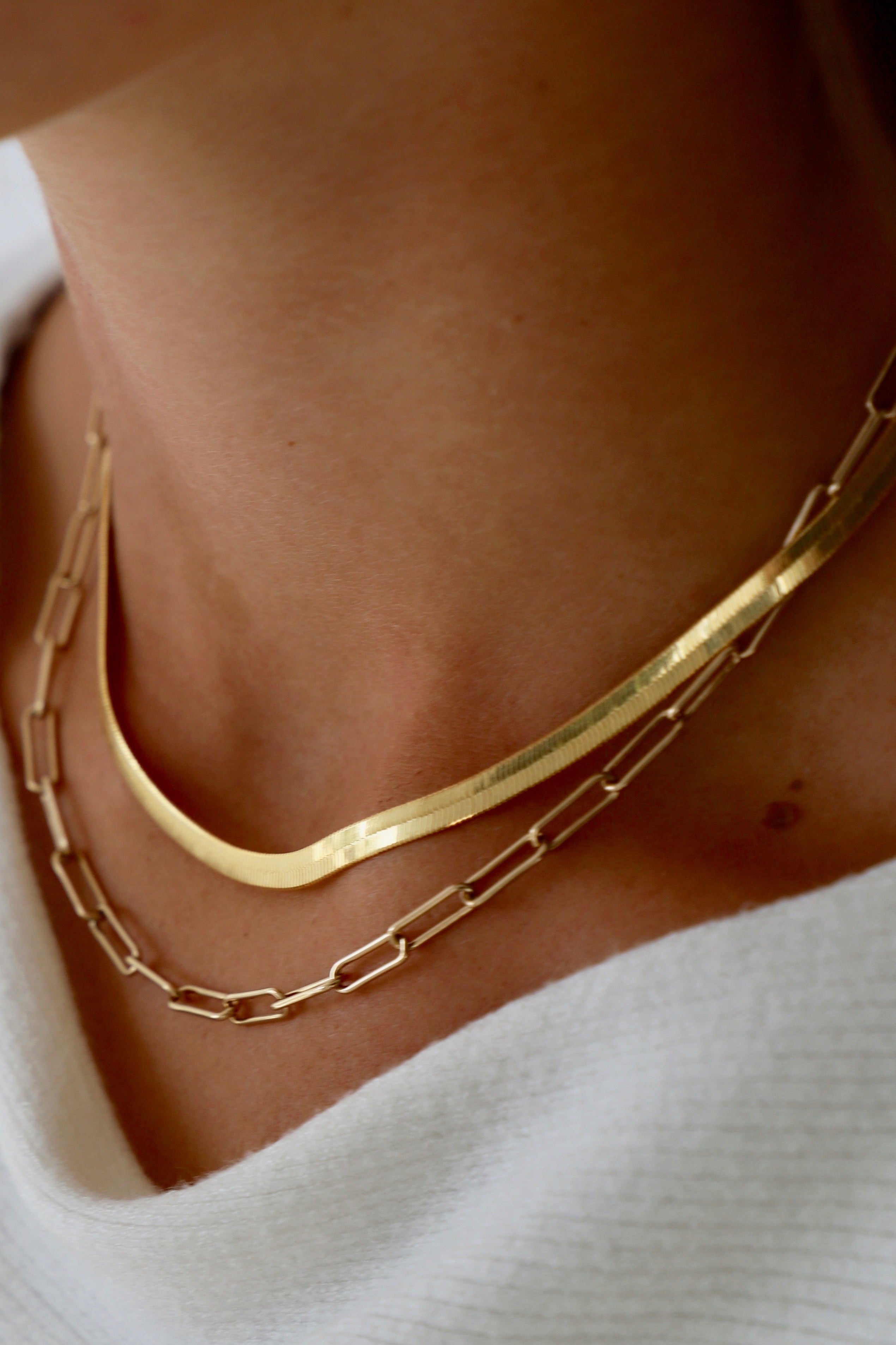 Elegant Herringbone Chain Necklace for Women - 14K Gold Plated Layering Necklace - Perfect for Everyday Wear, Gift Giving & Special Occasions