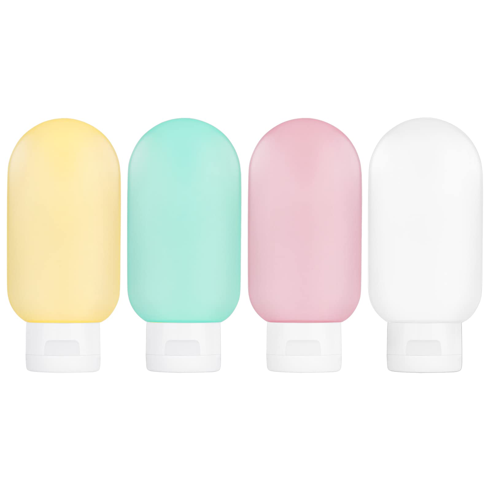 TSA Approved Travel Bottles Set - 4 Pack Leak Proof Refillable Toiletry Containers for Shampoo, Conditioner & Lotion | Portable Cosmetic Squeeze Bottles for Airplane Travel, Gym & Vacation Essentials