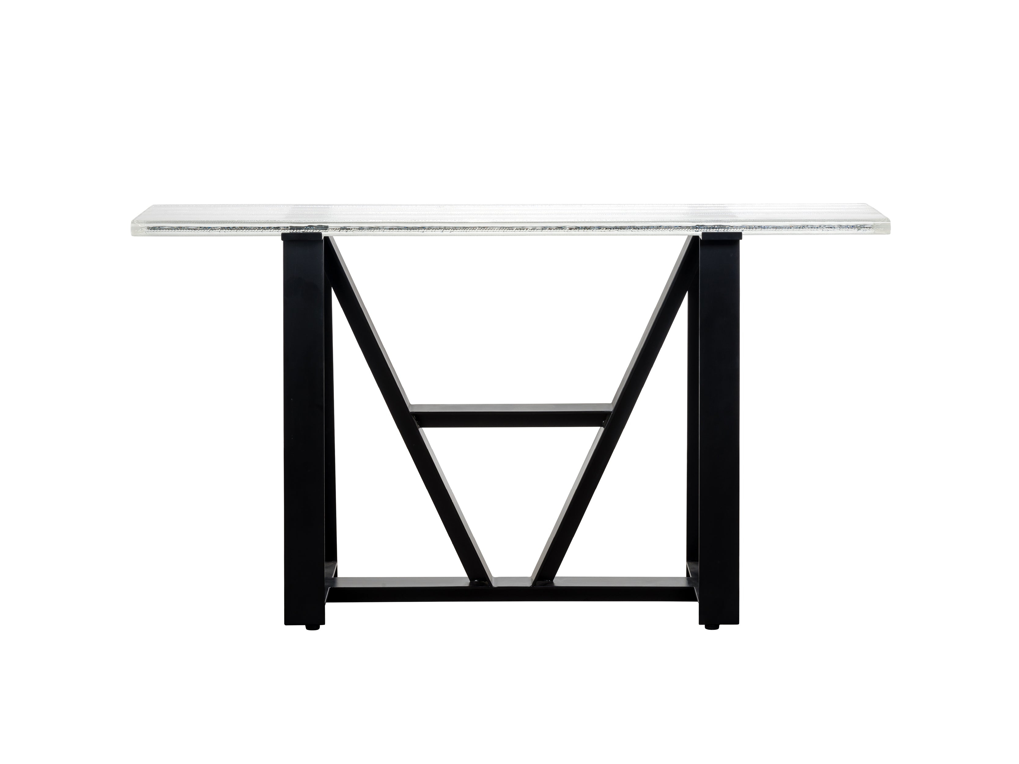 Iceberg Console Table - Modern Glass Top Sofa Table for Living Room, Entryway & Hallway - Stylish & Durable Home Decor Furniture for Small Spaces