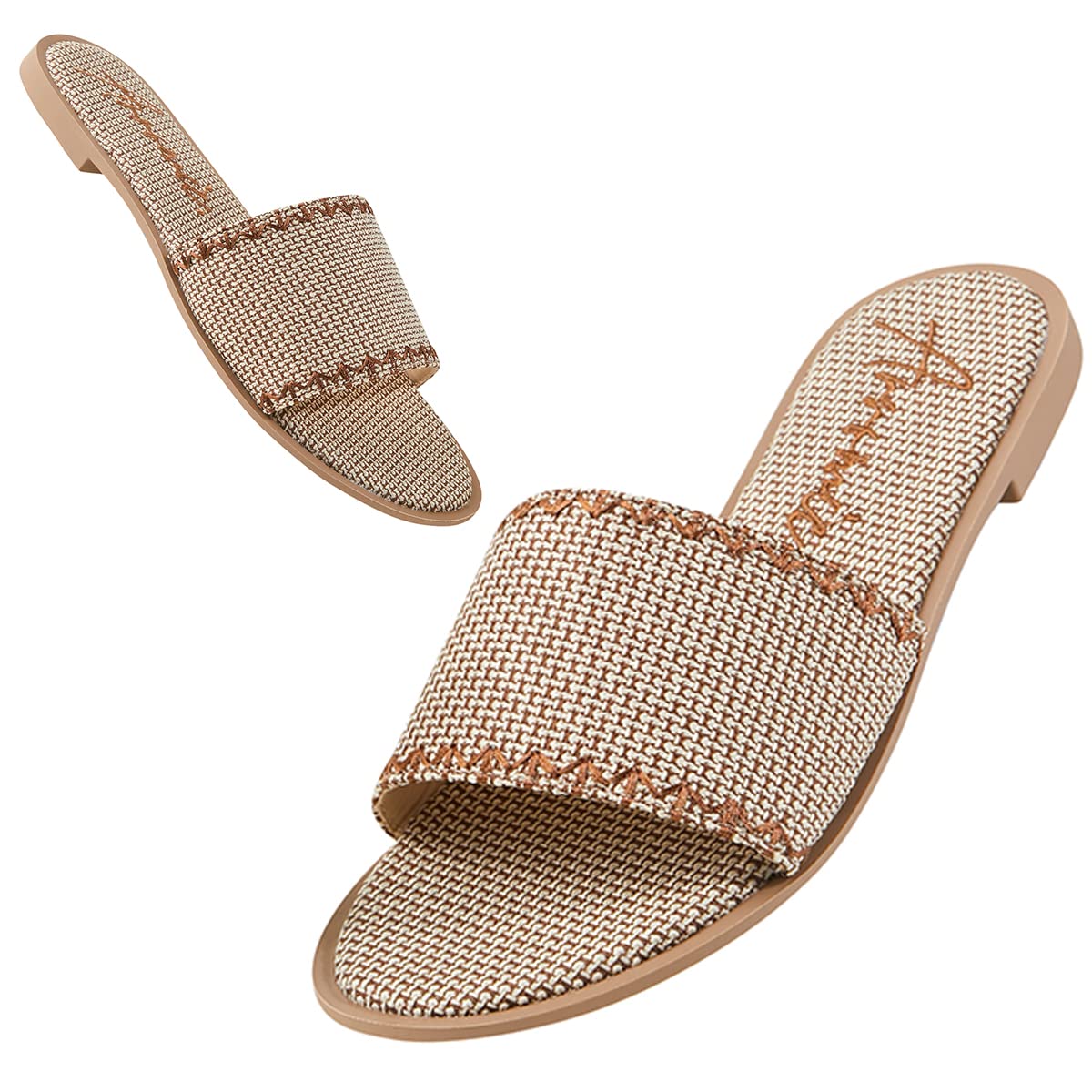 Arromic Women's Casual Summer Sandals - Comfortable Flat Dressy Sandals with Adjustable Ankle Strap, Sexy Open Toe Design for Beach, Vacation & Everyday Wear