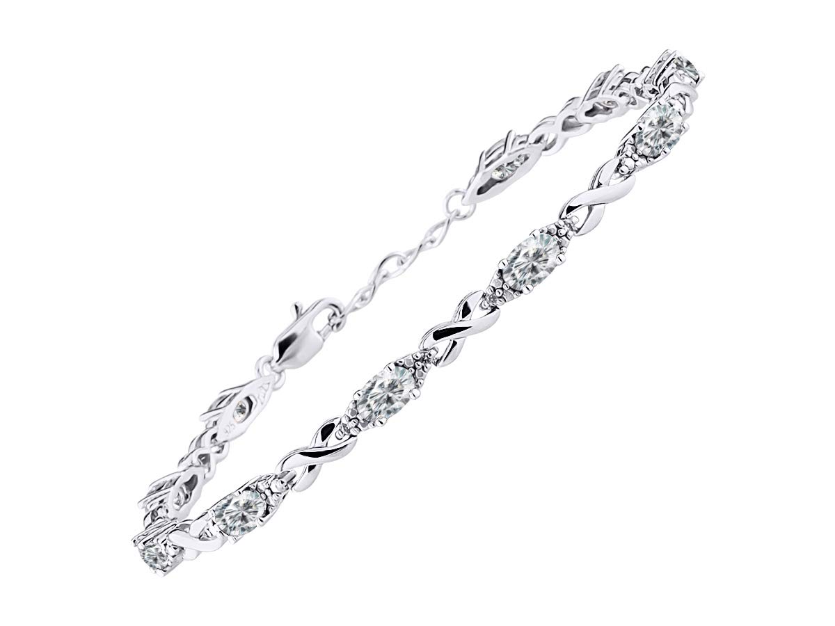 Rylos 925 Sterling Silver XO Hugs & Kisses Tennis Bracelet for Women - Adjustable 7