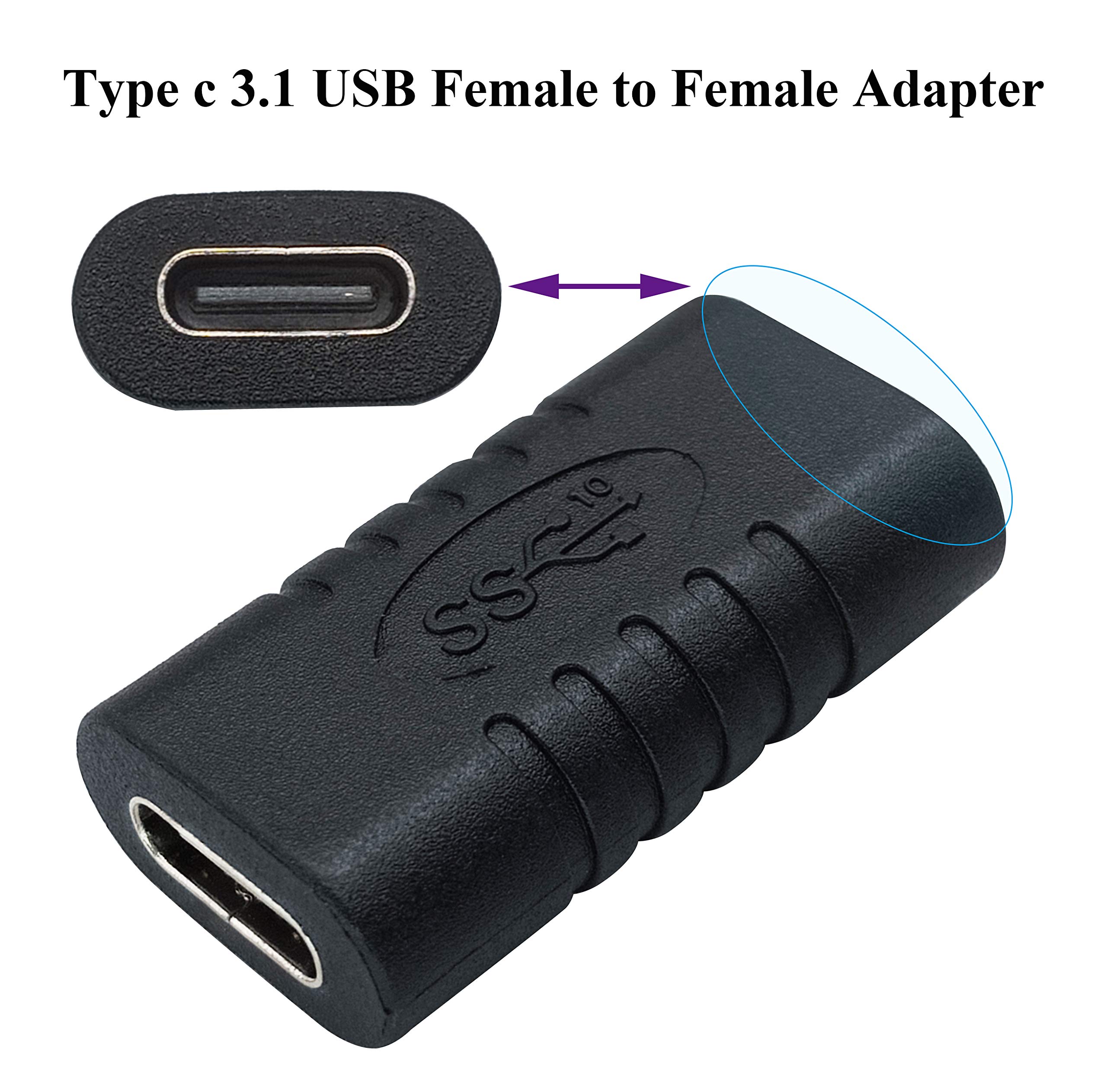 USB-C Female to Female Extension Adapter 10Gbps USB 3.1 Gen 2 (2-Pack) - Fast Charging & Data Transfer for MacBook, Laptop, Phone - Supports Audio/Video - Perfect for Home Office & Travel Accessories