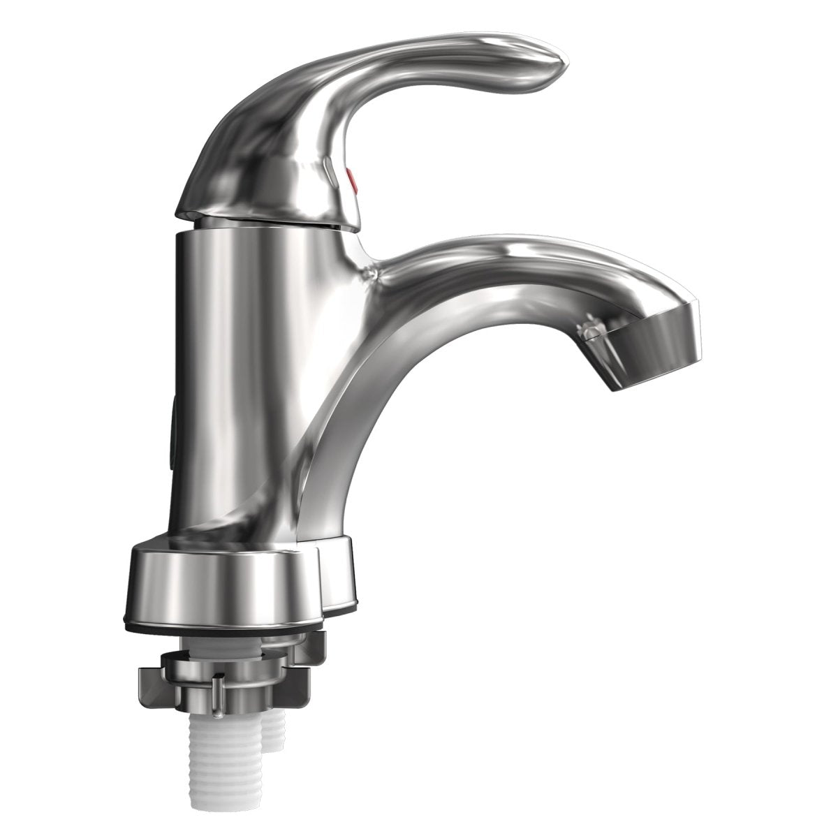 4-Inch 2-Hole Single Handle Bathroom Sink Faucet with Plastic Handle - Chrome Finish for Modern Vanity & Powder Room Installation
