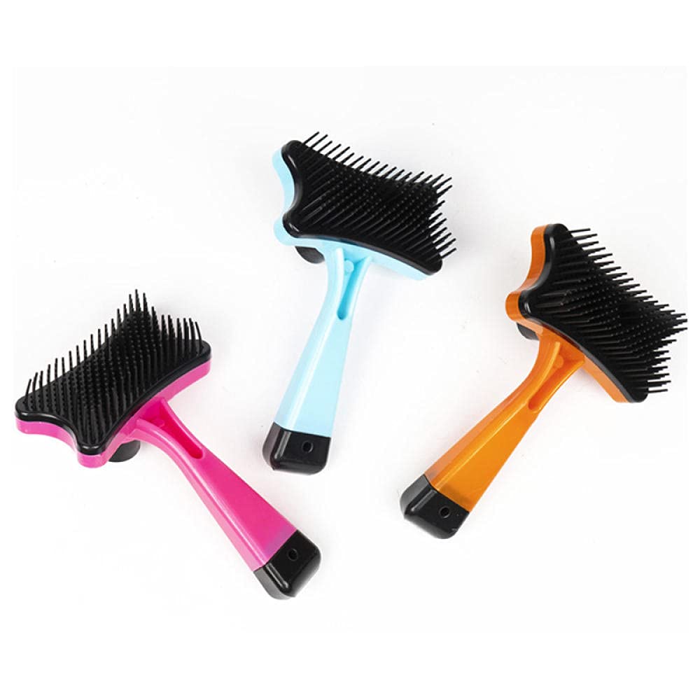 Self-Cleaning Dog Brush for Grooming & Hair Removal - Orange Pet Comb for Dogs & Cats at Home