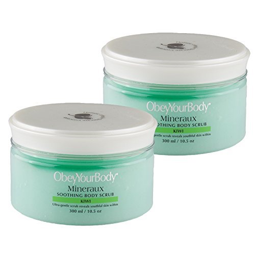 2-Pack Original Obey Your Body Exfoliating Scrub - Kiwi Scented Deep Cleansing Body Peel for Smooth Skin | Spa Day, Pre-Tanning & Post-Workout Skincare Routine