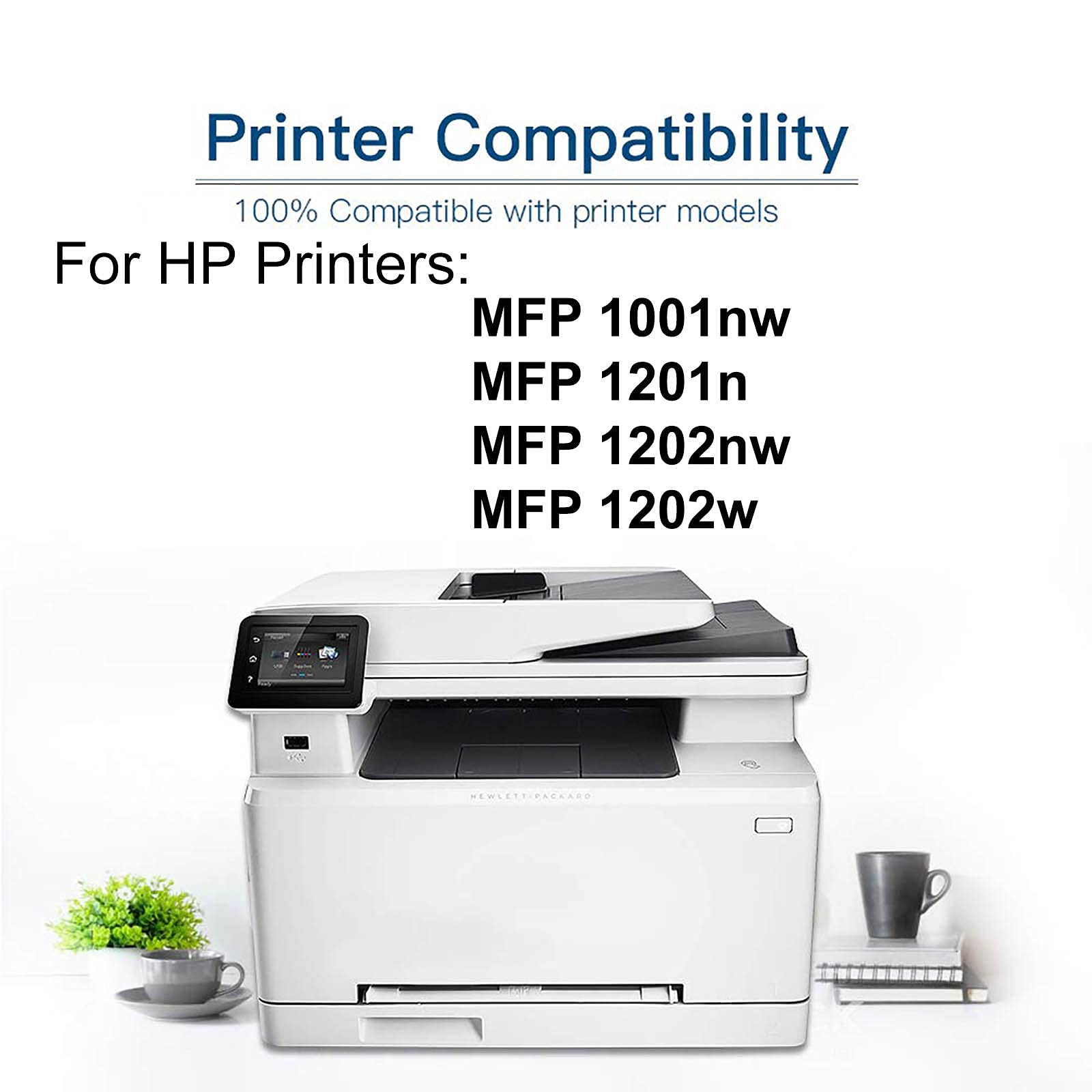 4-Pack High Yield 143A W1143A Compatible Printer Cartridge for HP MFP 1201n 1202w 1202nw 1001nw - Black Ink Replacement - Perfect for Home Office Printing & Small Business Documents