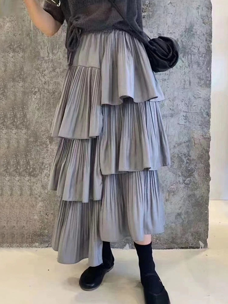 Asymmetrical Minimalist Skirts for Women - High Waist Ruffled Hem Irregular Design Fashion Skirt | Perfect for Casual Outings, Date Nights & Office Wear