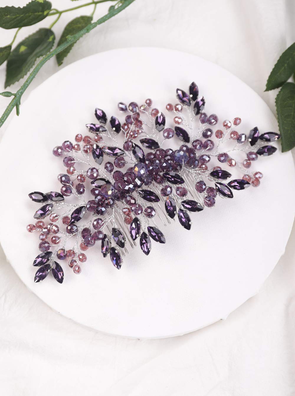 Purple Crystal Hair Comb for Wedding - Amethyst Bridal Hair Accessory for Women & Girls - Perfect for Brides & Special Occasions