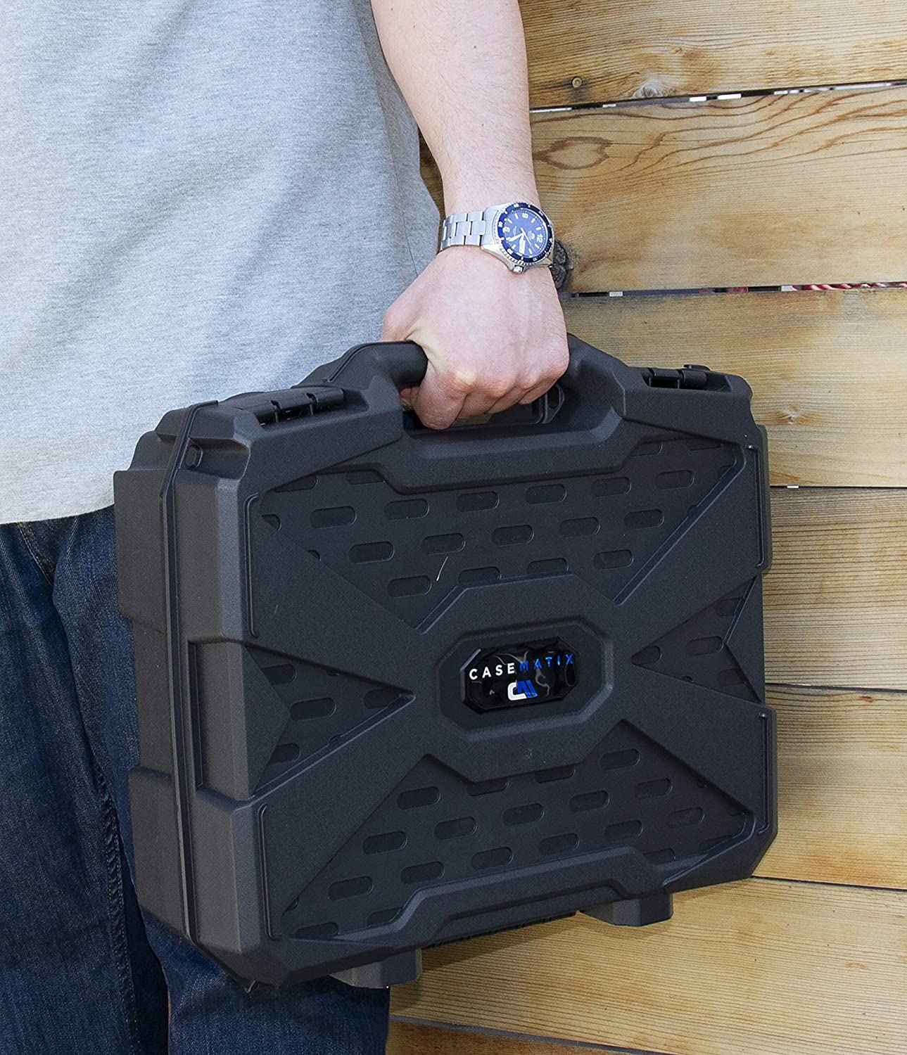 CASEMATIX Wireless Microphone System Hard Case - Fits 12 Sennheiser, Shure, Nady, AKG & VocoPro Handheld Transmitter Mics (Case Only) - Perfect for Studio, Live Performances & Travel Protection