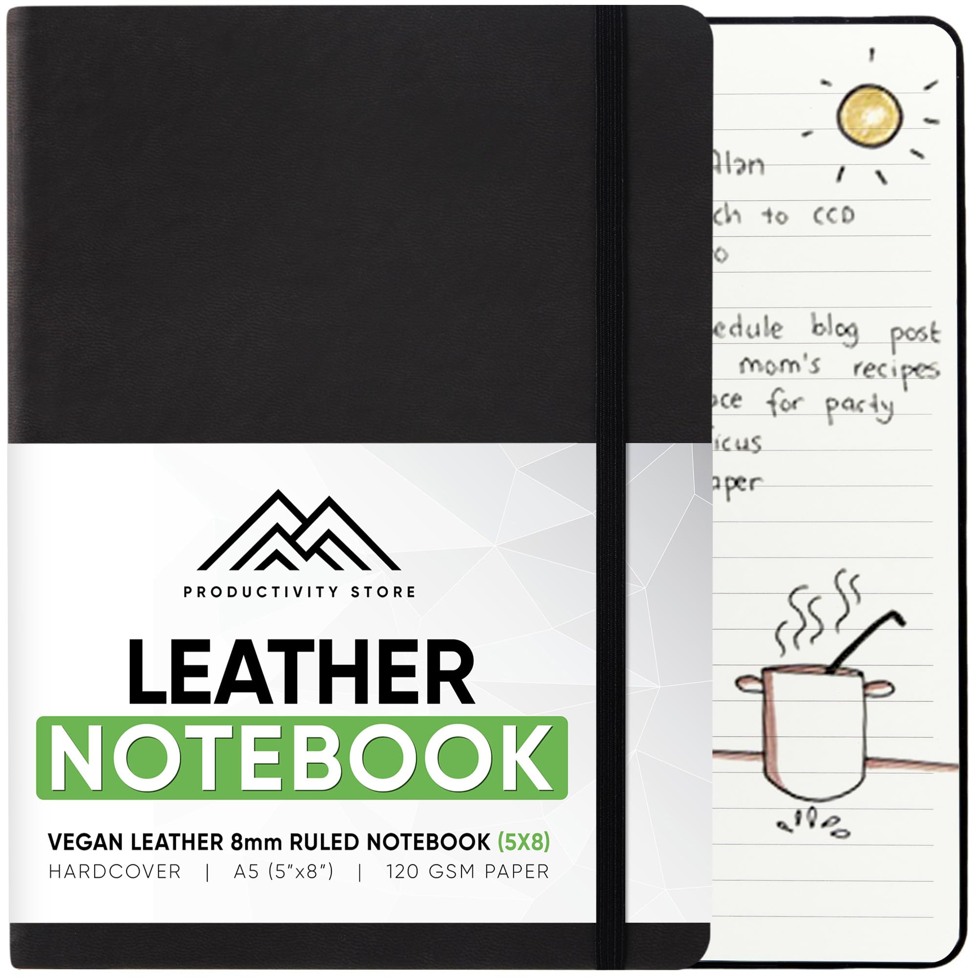 Premium Vegan Leather Notebook & Journal - A5 5