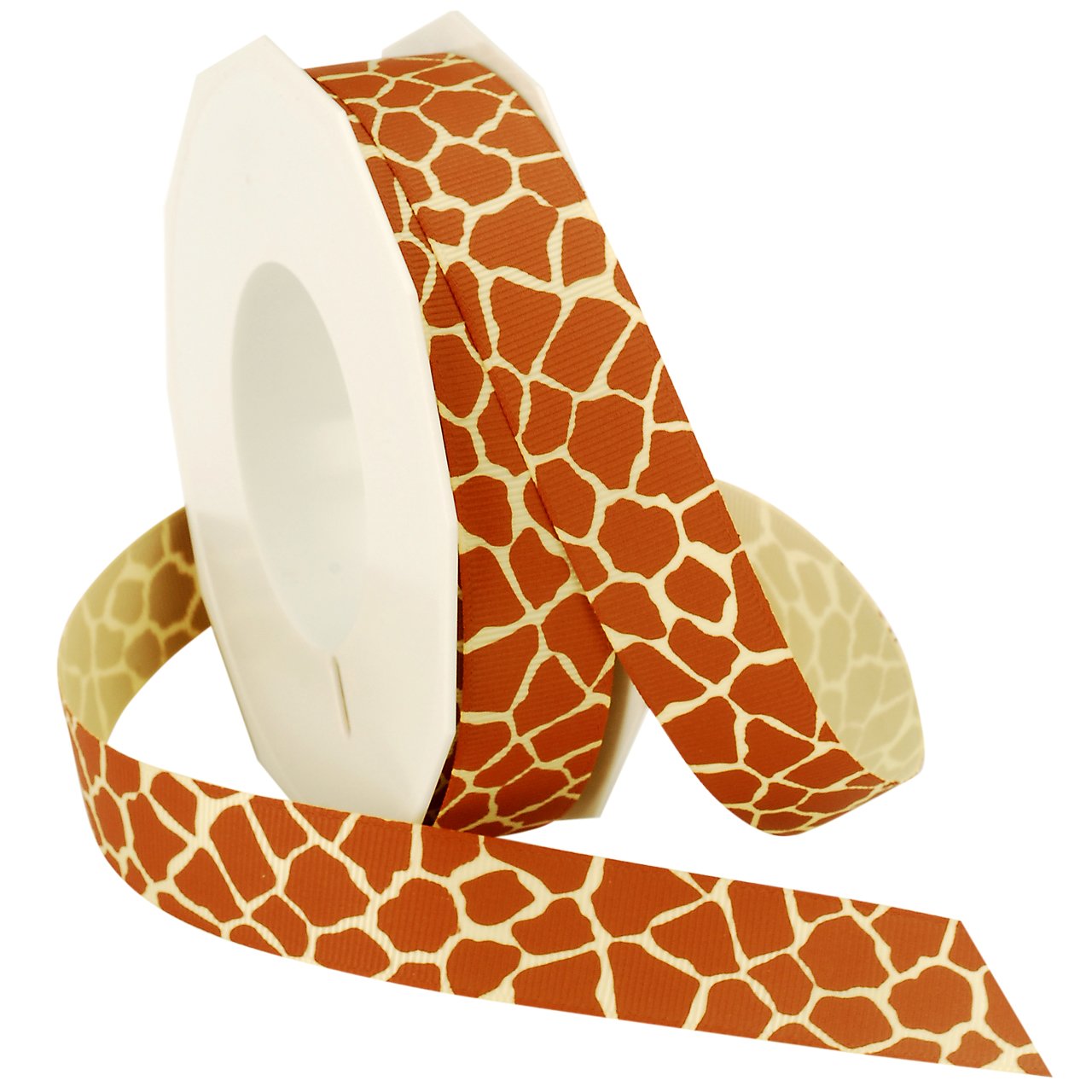 Morex 7/8-Inch x 20-Yard Natural Grosgrain Ribbon for Gift Wrapping, Crafts, and DIY Projects - Giraffe Pattern Decorative Ribbon