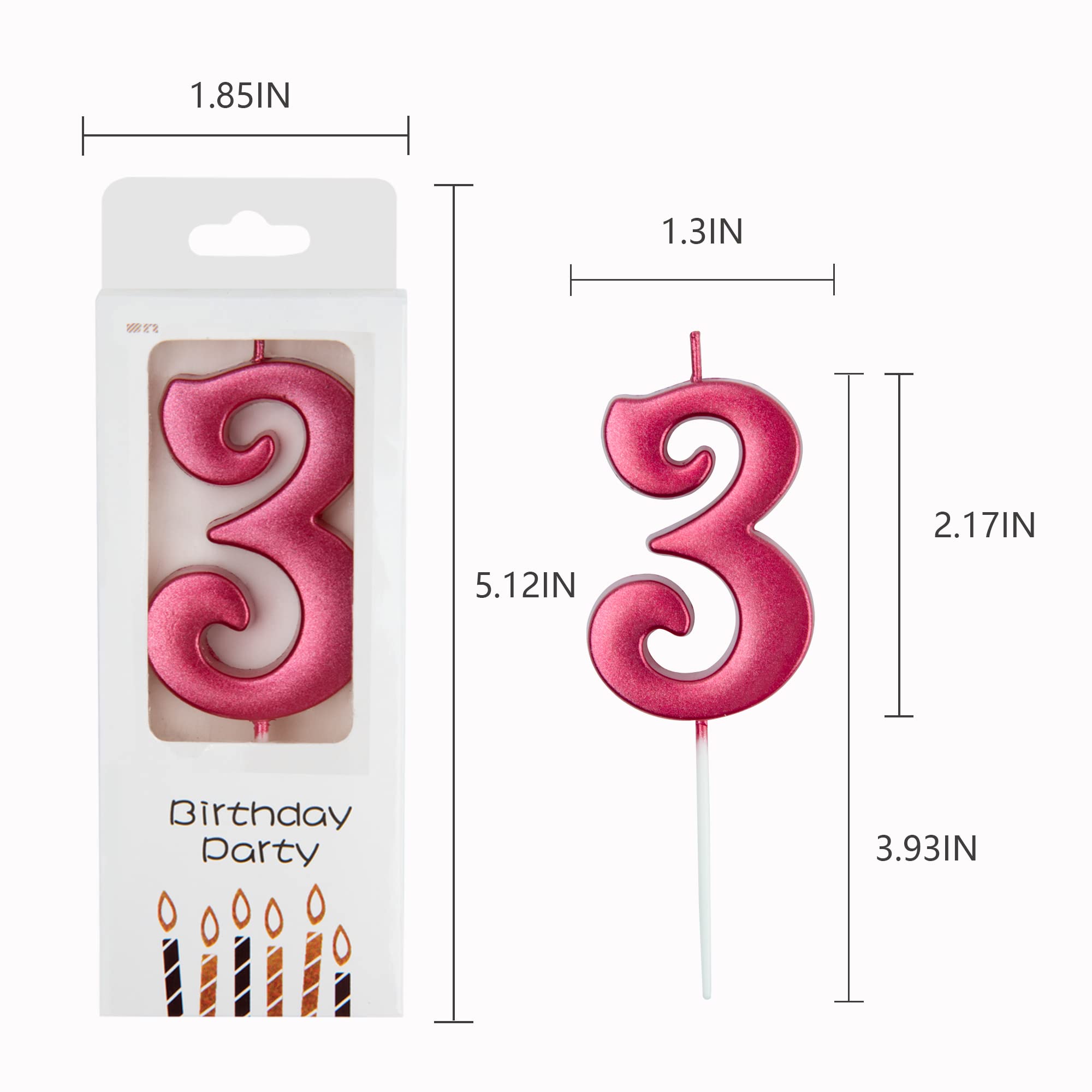 PHD 0-9 Red Number Birthday Candles (10-Count) for Parties & Baby Showers