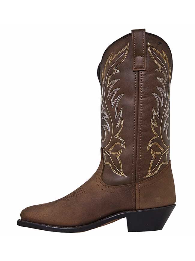 Laredo 5742 Women's Kadi Round Toe Leather Boots - Brown Cowboy Boots for Western Riding, Country Fashion & Casual Outfits