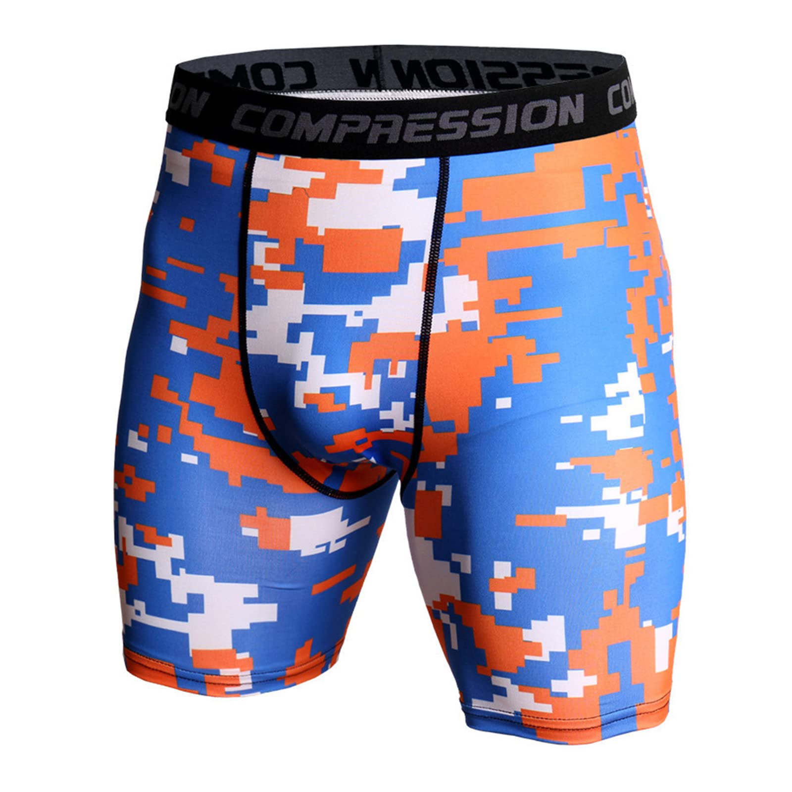 Men's Compression Shorts - Quick Dry Moisture Wicking Athletic Underwear for Running, Workout & Training - Breathable Sports Tights with Novelty Prints - Perfect for Gym, Yoga, Cycling and Outdoor Activities