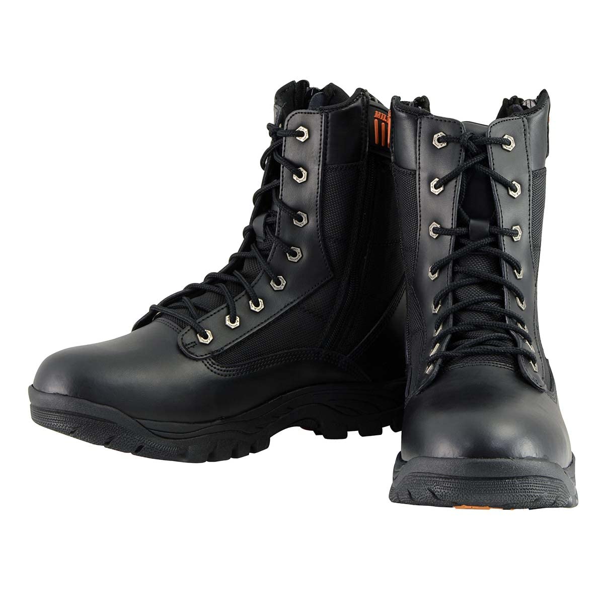 Milwaukee Leather MBM9110 Men's 9-Inch Black Tactical Motorcycle Boots - Side Zipper & Lace-Up Design for Riding Comfort & Safety - Perfect for Adventure Biking & Outdoor Activities
