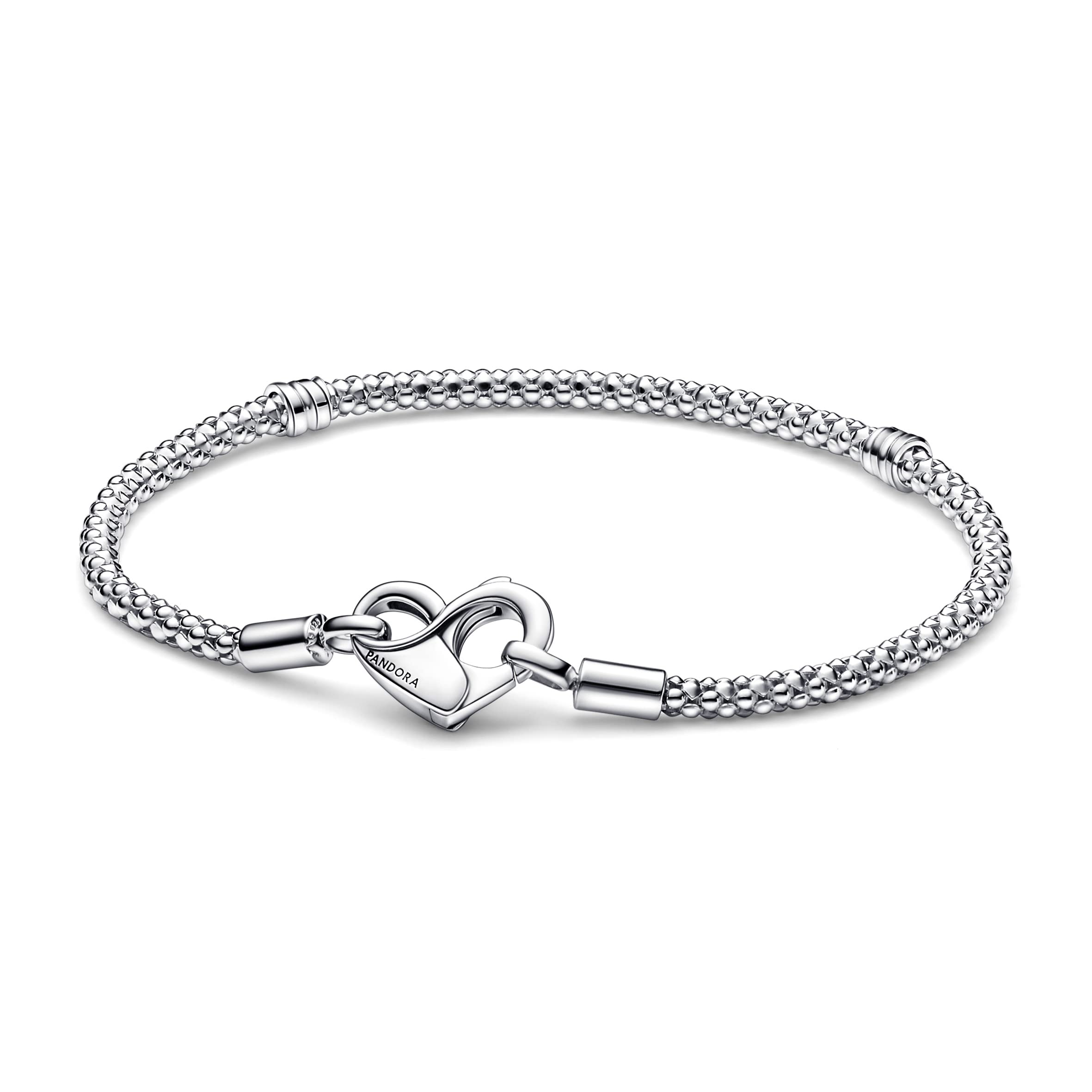 PANDORA Moments Studded Chain Bracelet - Sterling Silver Charm Bracelet for Women - Compatible with PANDORA Moments Charms - Elegant Jewelry Gift for Her (20cm) - Perfect for Anniversaries, Birthdays & Everyday Wear