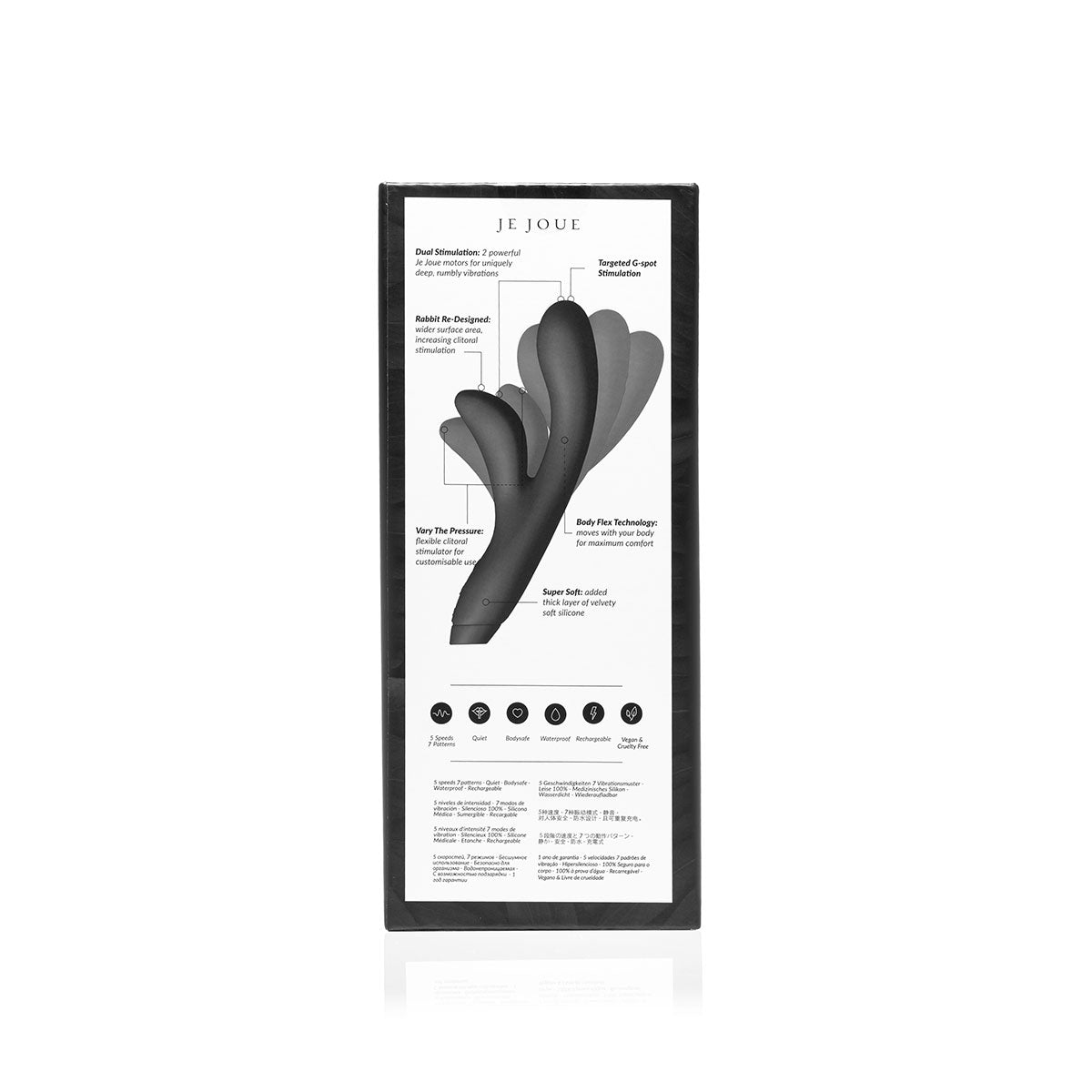 Je Joue Hera Rabbit Flex - Premium Black Silicone Rabbit Vibrator for Women - Perfect for Couples Play & Solo Pleasure
