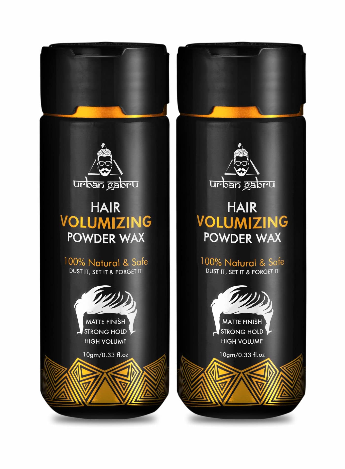 UrbanGabru Hair Volumizing Powder Wax - Strong Hold Matte Finish Styling Powder | 24 Hour Hold | 100% Natural & Safe with Aloe Vera | Pack of 2 | Perfect for Men's Hair Styling, Volume Boost & All-Day Hold for Work, Parties & Special Events