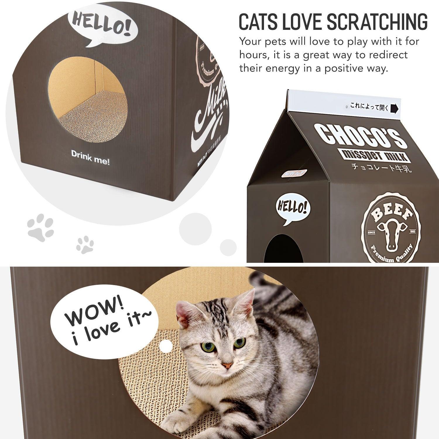 Premium Cat Condo Scratcher Post with Cardboard - Durable & Eco-Friendly Cat Scratching Tower for Indoor Cats - Perfect for Play, Climbing & Nail Care in Home or Office