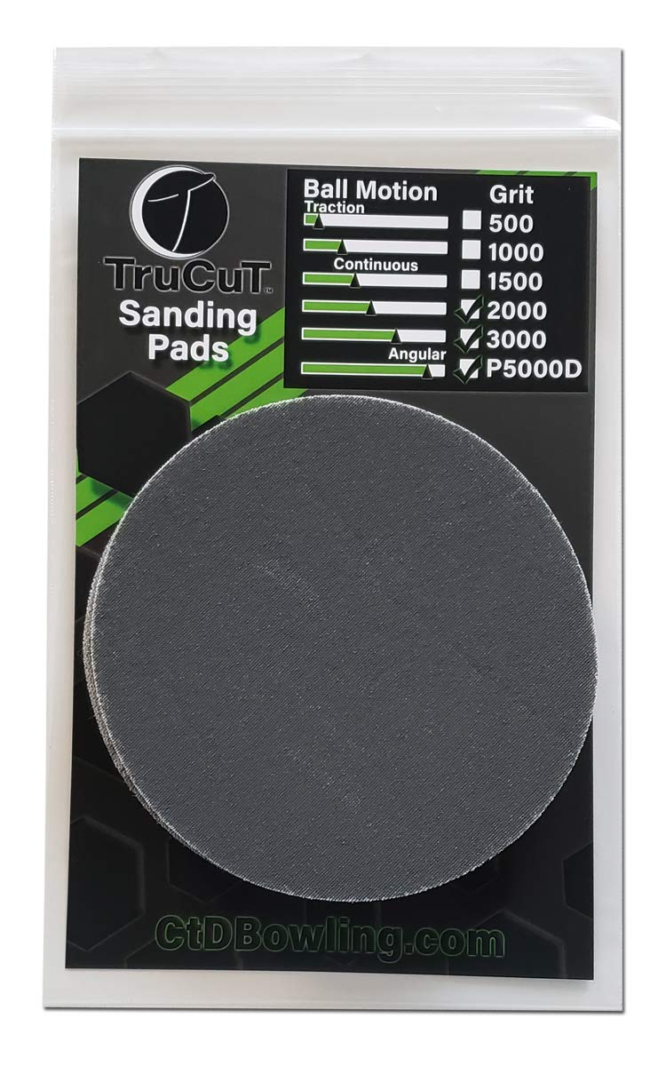 TruCut Premium 5-Inch Sanding Pads for Bowling Balls - 3-Pack | Professional Bowling Ball Resurfacing & Restoration Kit | Ideal for Surface Management & Ball Maintenance | Perfect for Home Use & Pro Shops | Enhance Performance on Lane Conditions