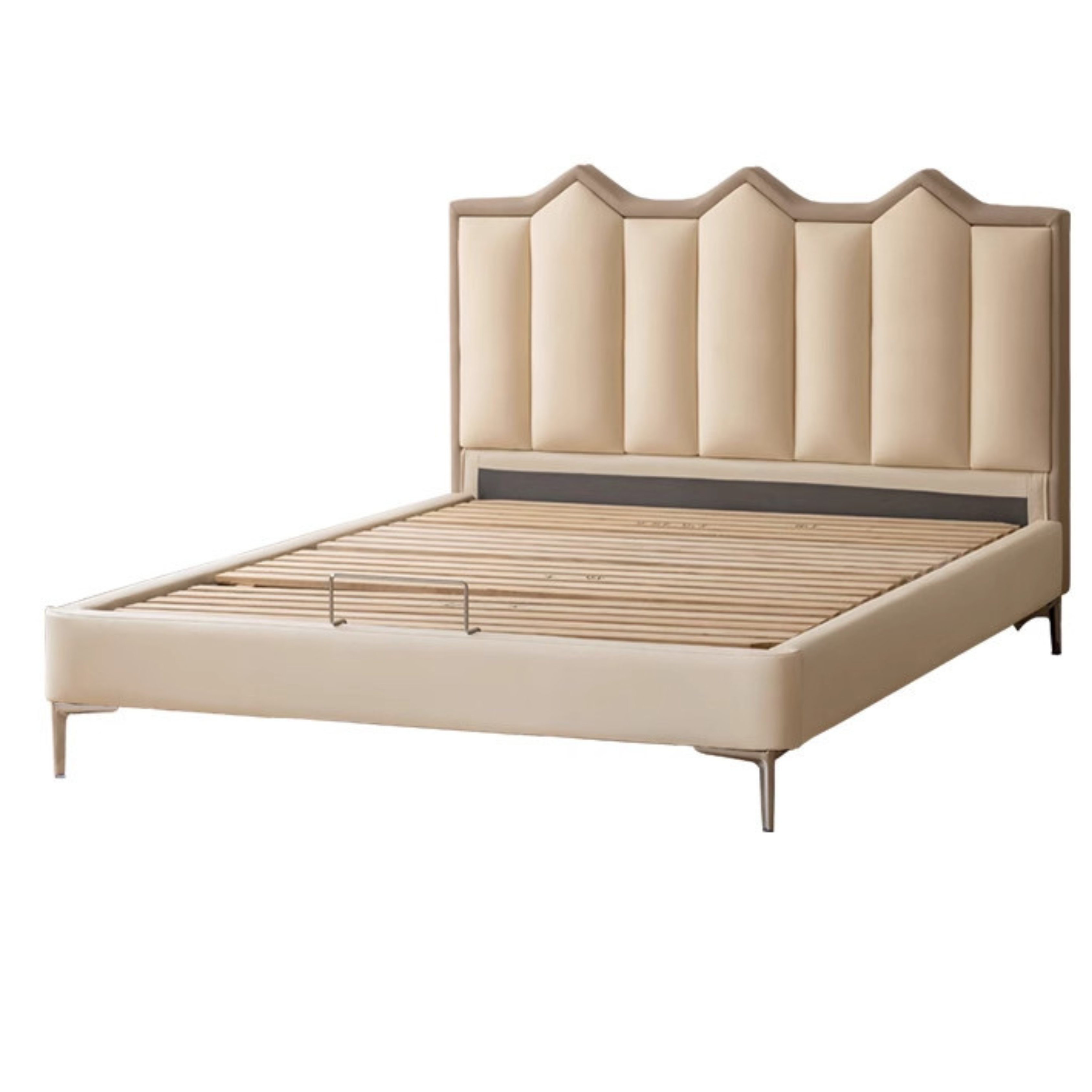 Organic Leather Kids Castle Bed - Cream Style | Safe & Durable Toddler Bed for Boys & Girls | Perfect for Bedrooms, Playrooms & Fantasy Themed Decor