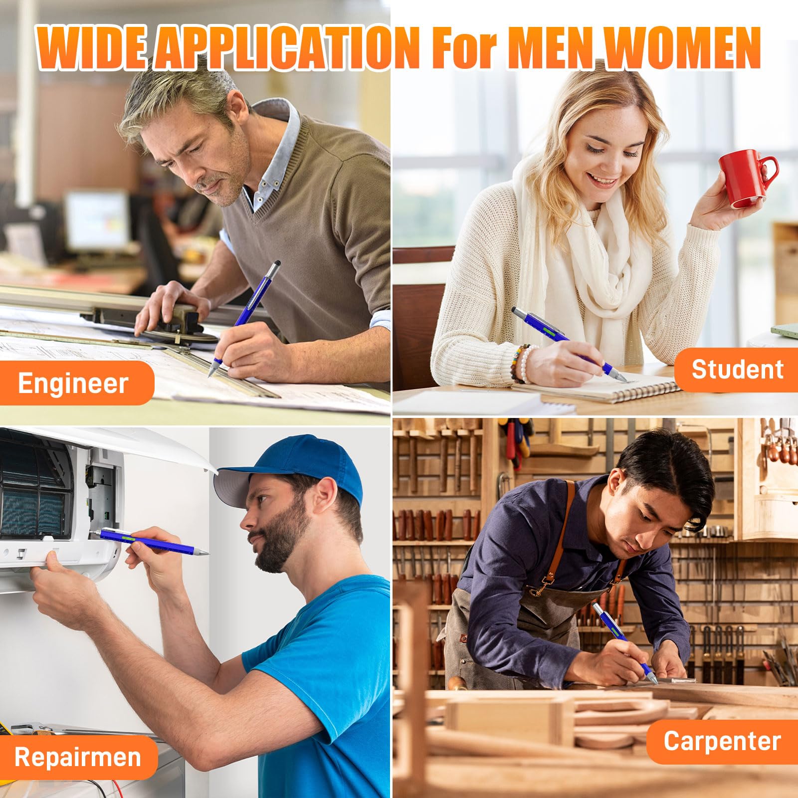 Huhoo Multi-Tech Pen Gift Set for Men & Women - Cool Gadget Tool with Personalization - Perfect for Dad, Him, or Her - Funny & Unique Present for Christmas, Father's Day, Valentine's or Birthday - Great for Office, School, Travel & Everyday Use