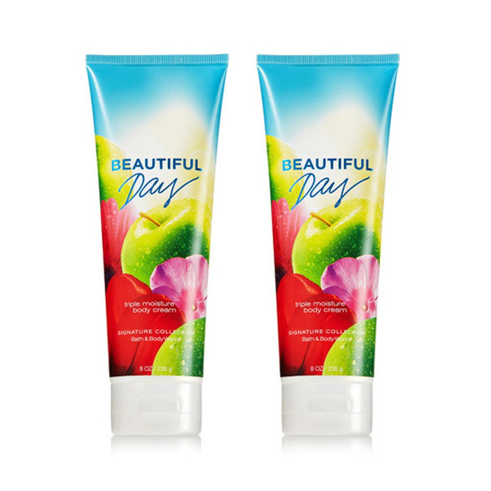 Bath and Body Works Beautiful Day Triple Moisture Body Cream 8 oz (2 Pack) - Hydrating & Nourishing Lotion for Dry Skin - Perfect for Daily Moisturizing, Gift Sets & Self-Care Routine