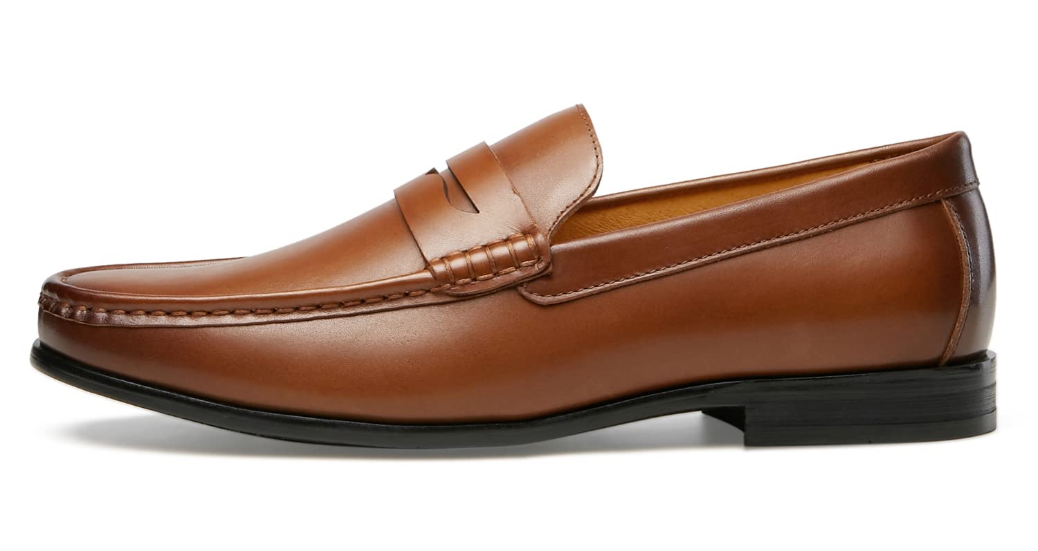 Journey West Men's Genuine Leather Penny Loafers - Comfortable Slip-On Dress Shoes for Business & Casual Wear | Perfect for Office, Weddings & Formal Events