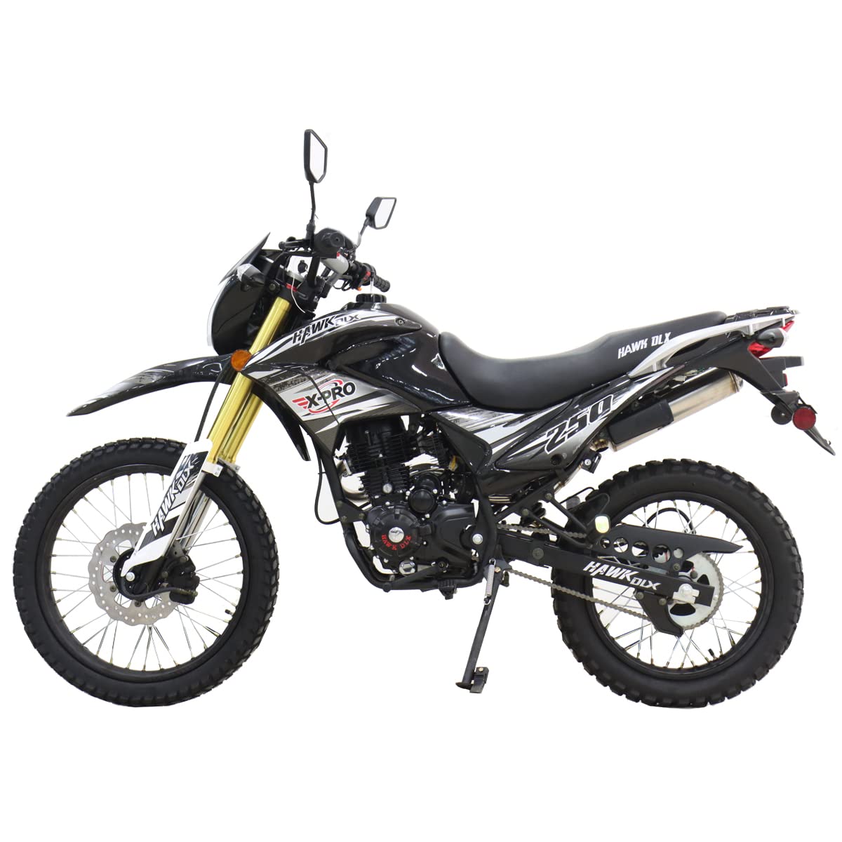 X-PRO Hawk DLX 250 EFI Fuel Injection 250cc Enduro Dirt Bike Motorcycle - Street Legal Off-Road Bike for Adults & Teens - Perfect for Trail Riding, Motocross & Commuting (Black)