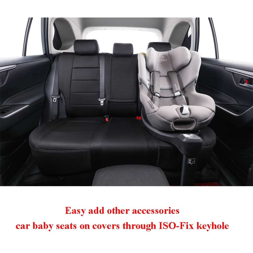Premium Custom Fit EKR Neoprene Seat Covers for Toyota Corolla Cross 2022-2025 XLE Models - Waterproof Car Seat Protectors & Cushions Full Set (Black) - Perfect for Road Trips, Daily Commutes & Outdoor Adventures