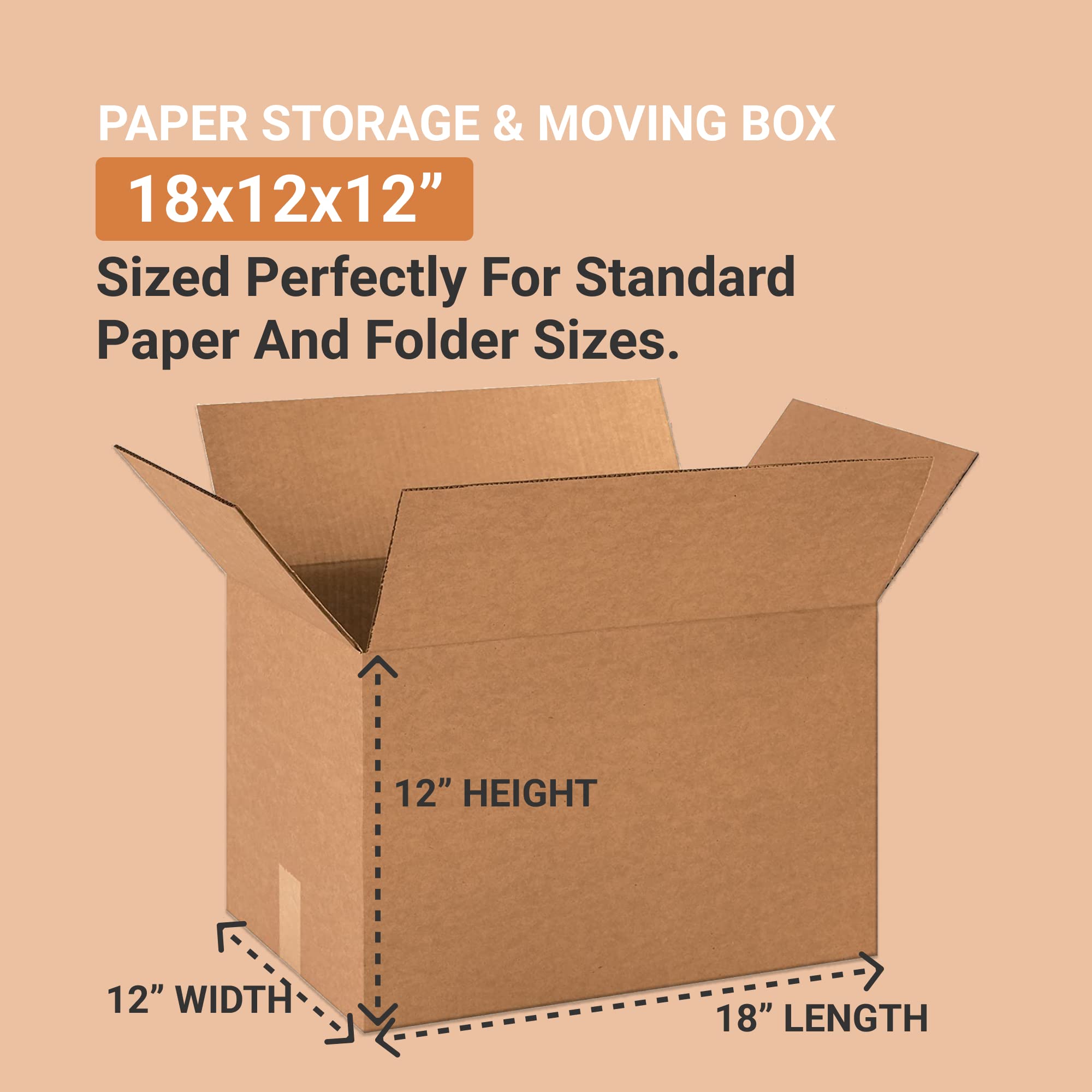 Aviditi 18 x 12 x 12 Inches Corrugated Cardboard Shipping Boxes - Small Moving & Storage Boxes 12