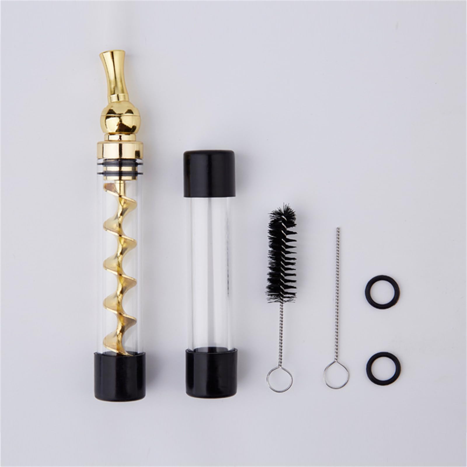 Premium Portable Glass Twisty Blunt Pipe - Easy to Clean with Adjustable Chamber | Perfect for Travel, Camping & Outdoor Smoking Sessions