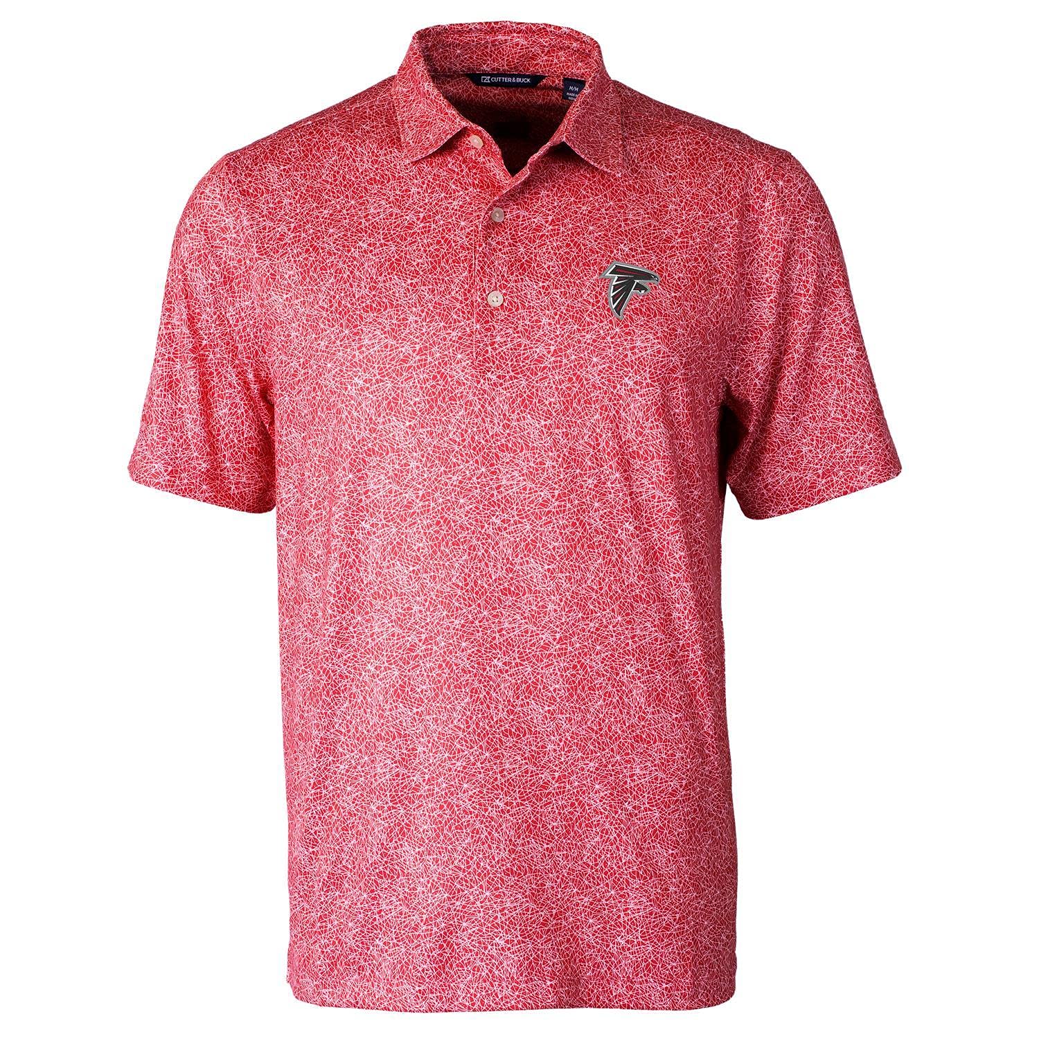 Cutter & Buck Men's NFL Pike Constellation Print Stretch Polo Shirt - Breathable Moisture-Wicking Golf & Casual Wear for Sports Fans