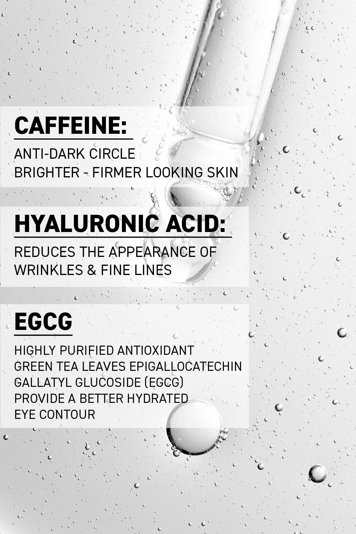 Best Caffeine Eye Serum for Dark Circles - Anti-Aging Eye Contour Treatment with Hyaluronic Acid | Brightening & Hydrating Under Eye Cream for Puffiness & Fine Lines | Perfect for Morning & Night Skincare Routine