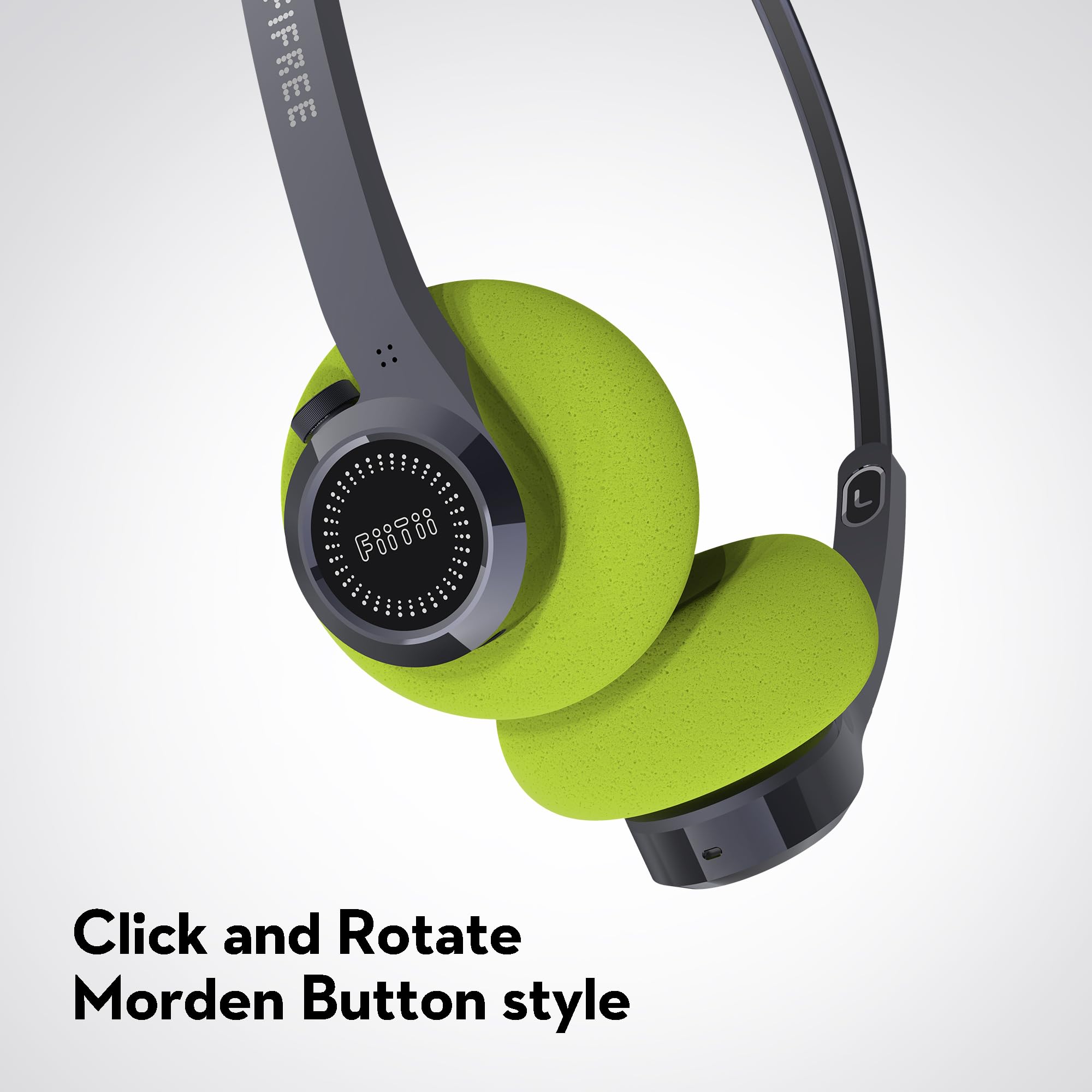 mifo FiiTii Retro Wireless Headphones - Bluetooth 5.4 On-Ear Headset with Built-in Mic, HiFi Dynamic Sound, Lightweight Design (Black/Green/Orange) - Perfect for Commuting, Workouts & Vintage Music Lovers