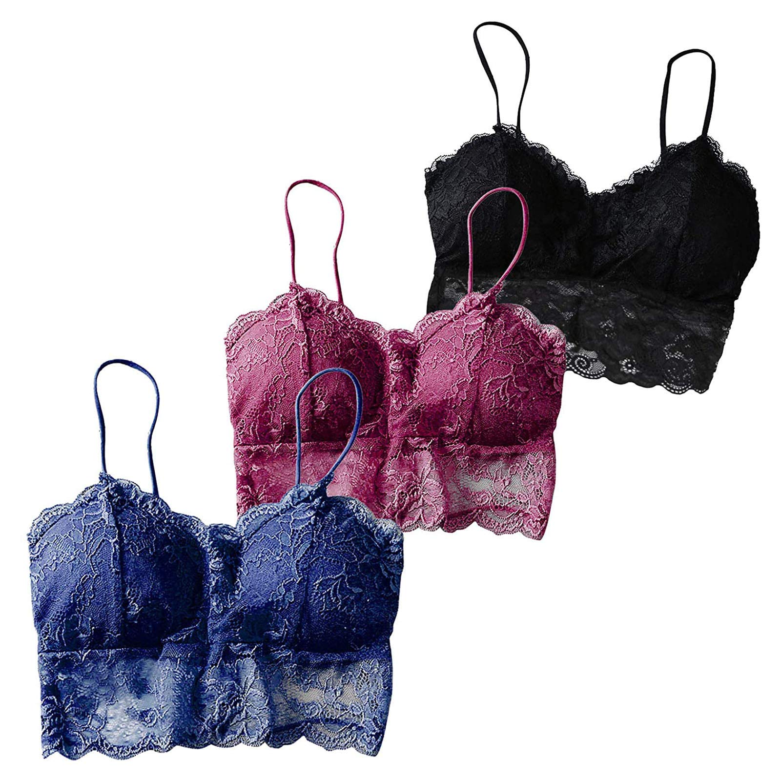 3-Piece Women's Sexy Lace Criss Cross Bandeau Vest with Chest Pad - Sports Underwear & Flannel Nightgown Set for Sleepwear, Lounge & Intimate Moments