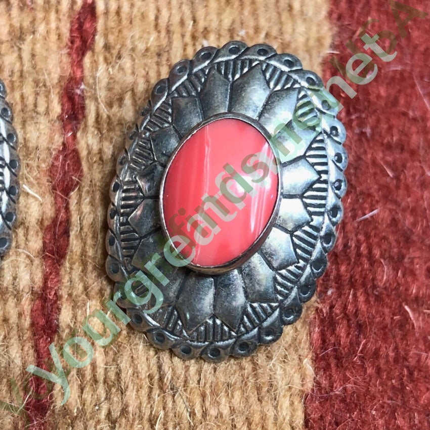 Sterling Silver Stamped Concho Pierced Earrings for Women | Western Style Boho Jewelry | Perfect for Cowgirl Outfits, Music Festivals and Everyday Wear