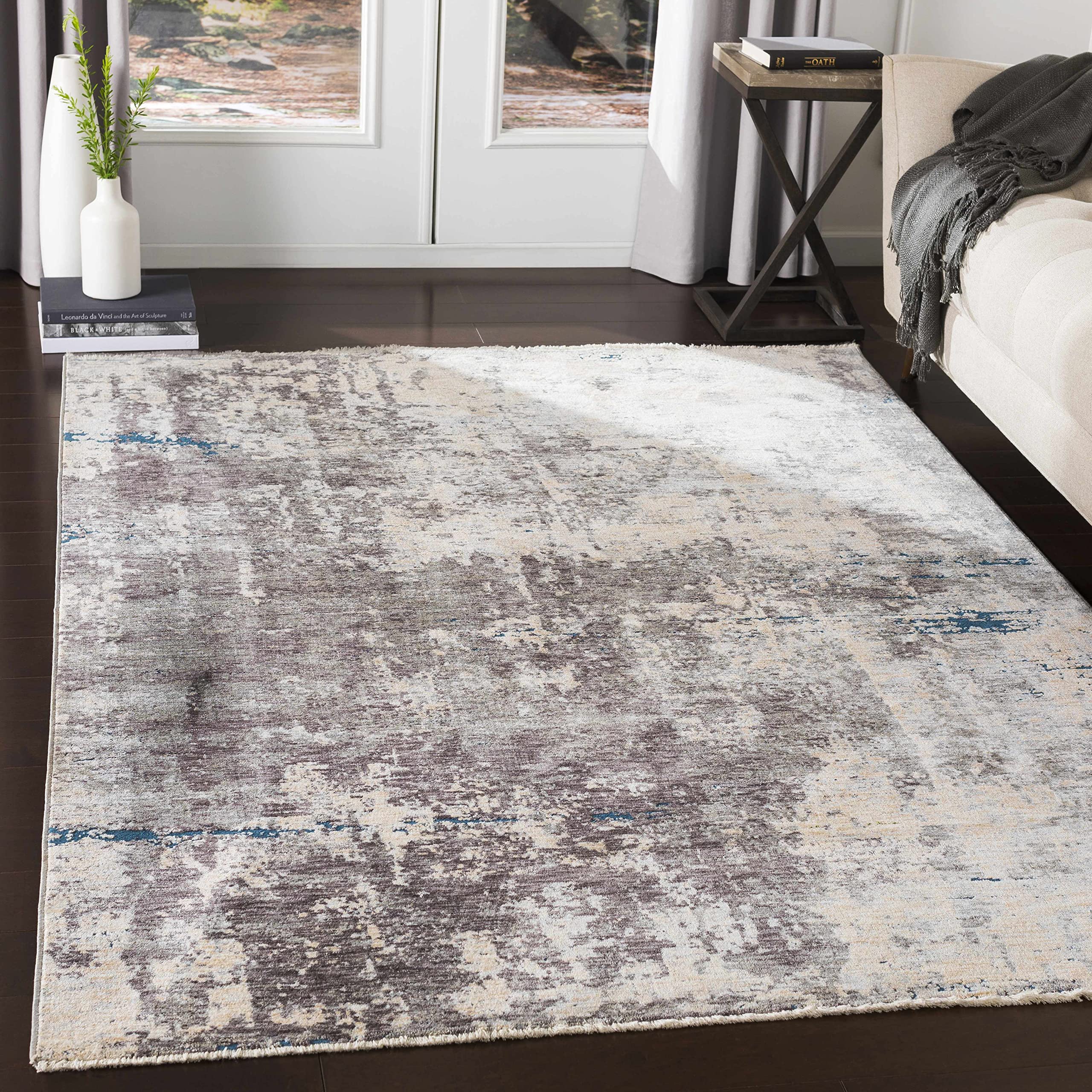 Hauteloom Tonalea Modern Area Rug for Living Room & Bedroom - Soft Gray, Charcoal - 7'10