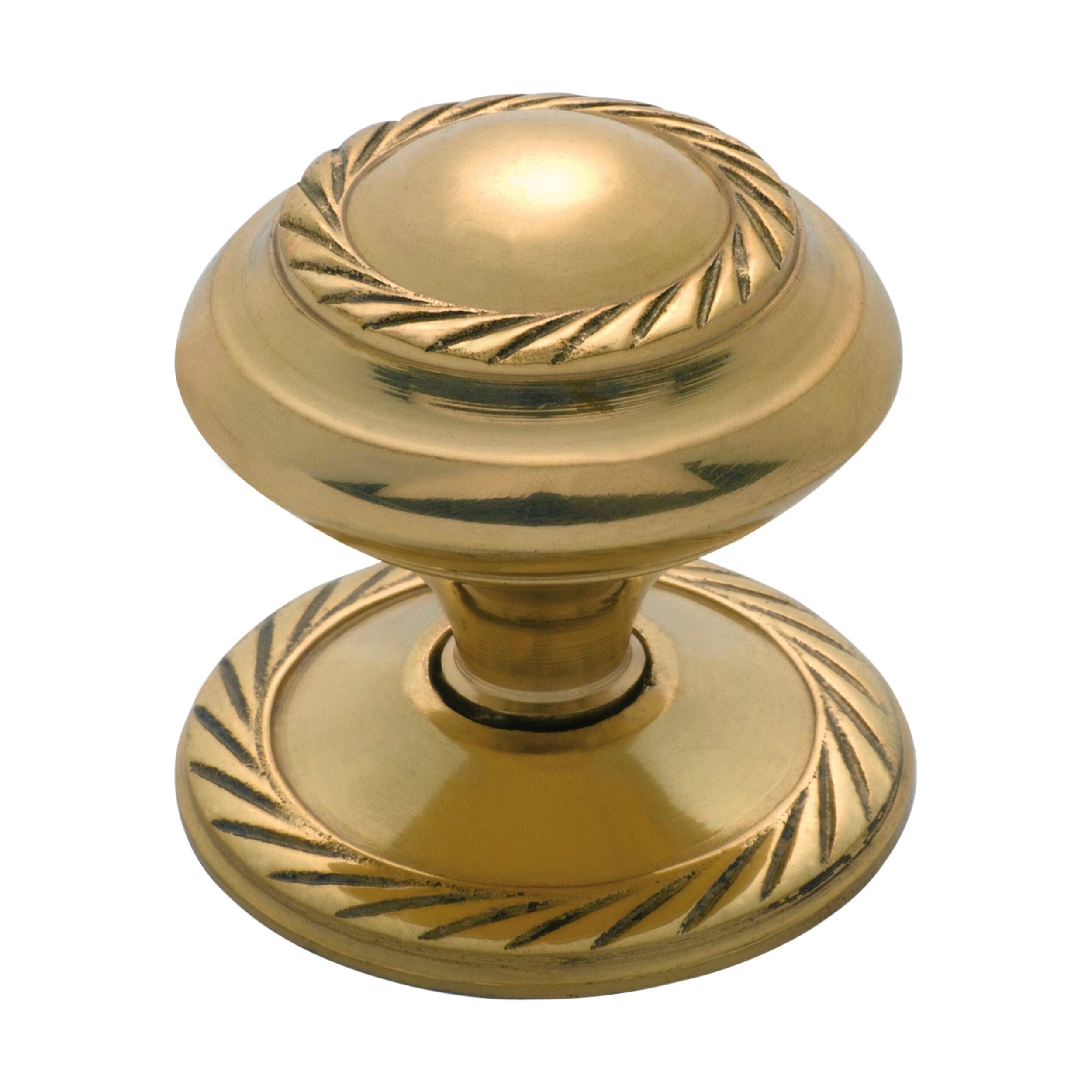 3672 Georgian Style Polished Brass Cupboard Knobs - 32mm Diameter x 27mm Projection - Vintage Cabinet Hardware for Kitchen, Bathroom & Furniture Restoration