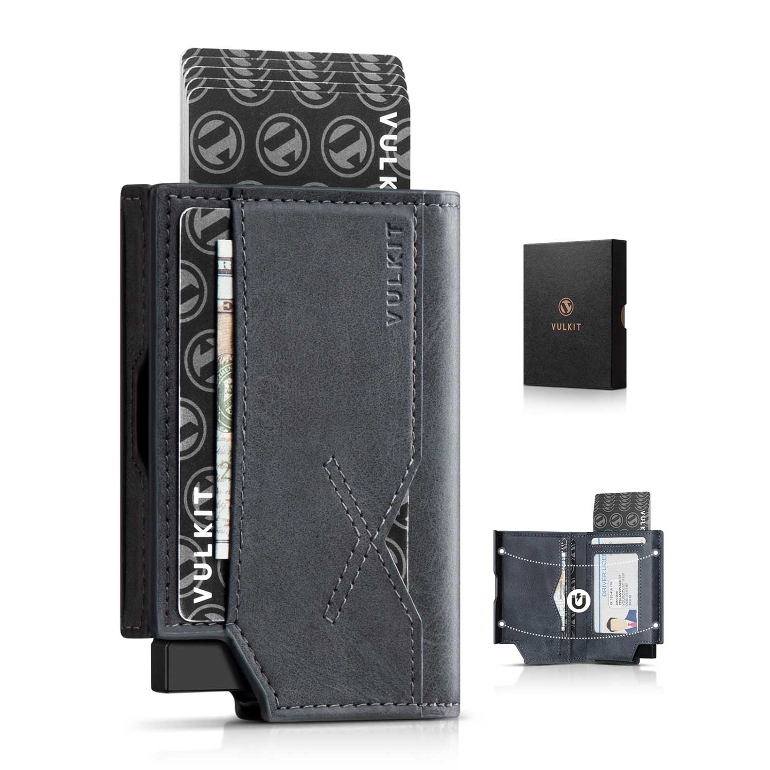 VC415 RFID Blocking Waterproof Leather Wallet for Men - Slim Bifold Wallet with Quick Access Card Slot & Secure Storage - Perfect for Travel, Business & Everyday Use