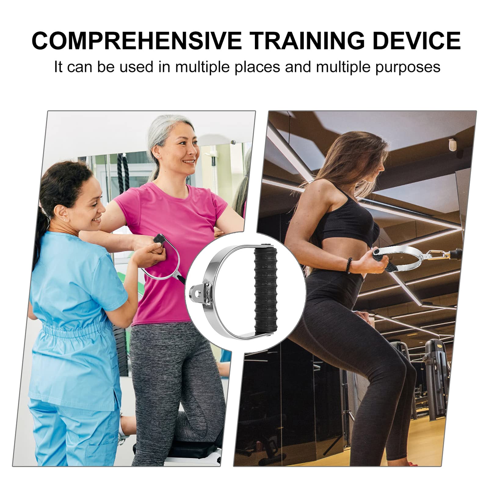 BESPORTBLE Gym Machine Cable Attachment Set - Heavy Duty Metal Exercise Handles for Pulling Straps, Wall Pulley & Fitness Accessories - Perfect for Home Gym, CrossFit & Strength Training Workouts